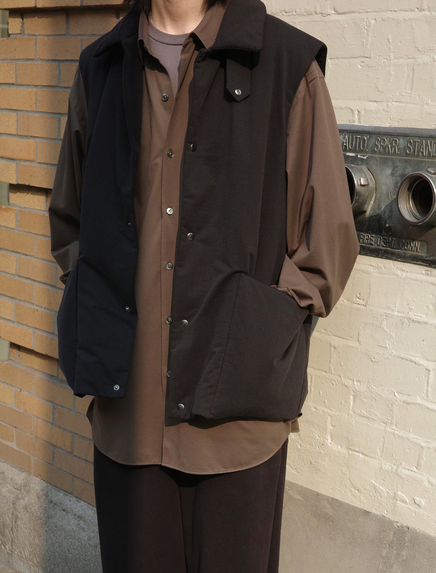 Kanemasa Phil. 36G Cupro Padded Vest - Night Black