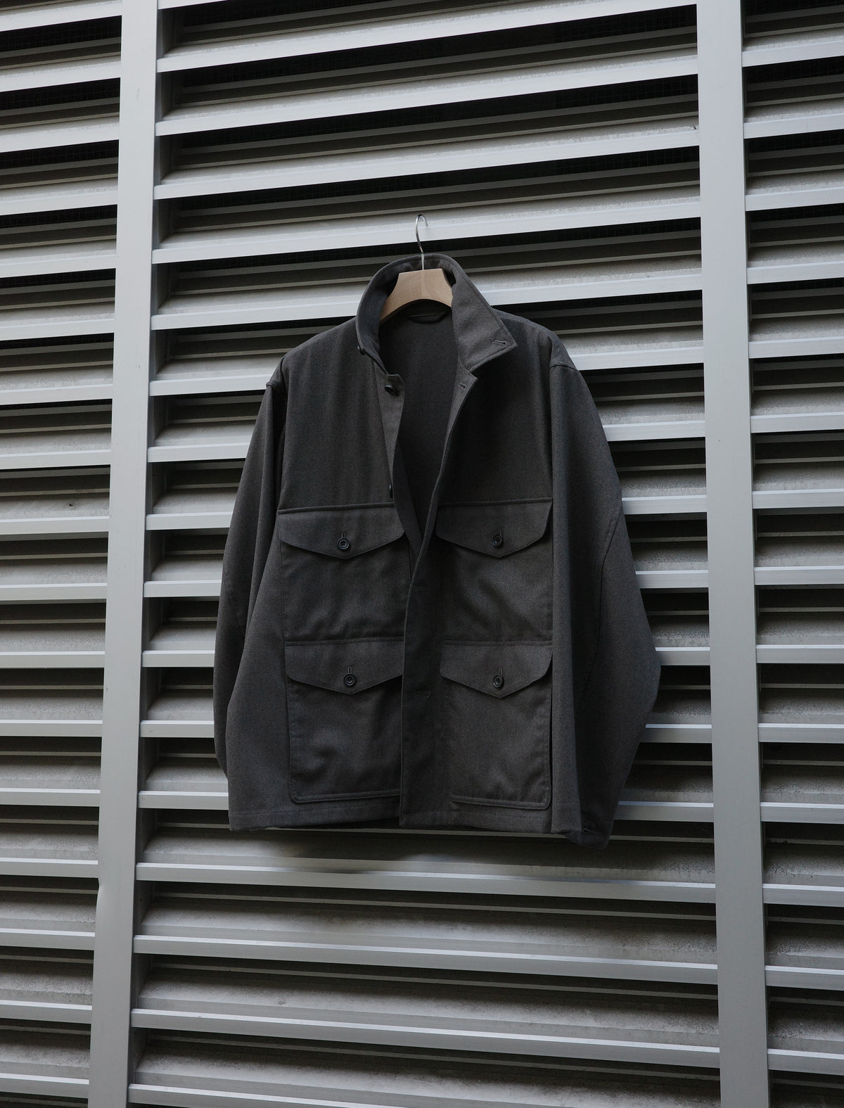 ULTERIOR W/Cash Panama Cloth Hunting Jacket - Dust Grey