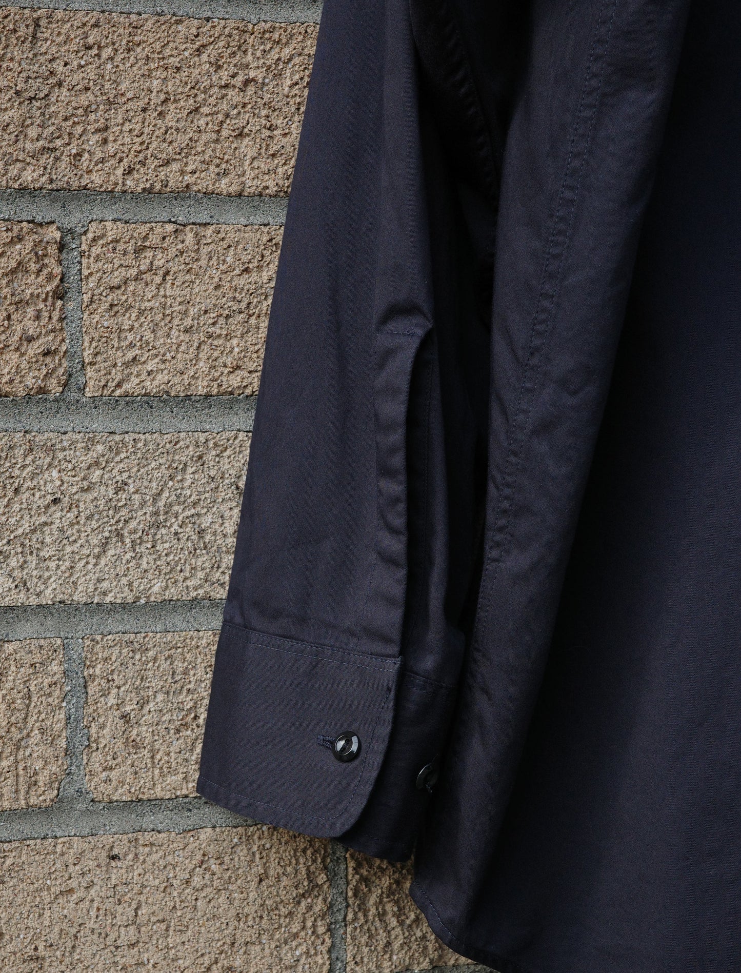 Y Organic Cotton High Density Satin Shirt - Navy