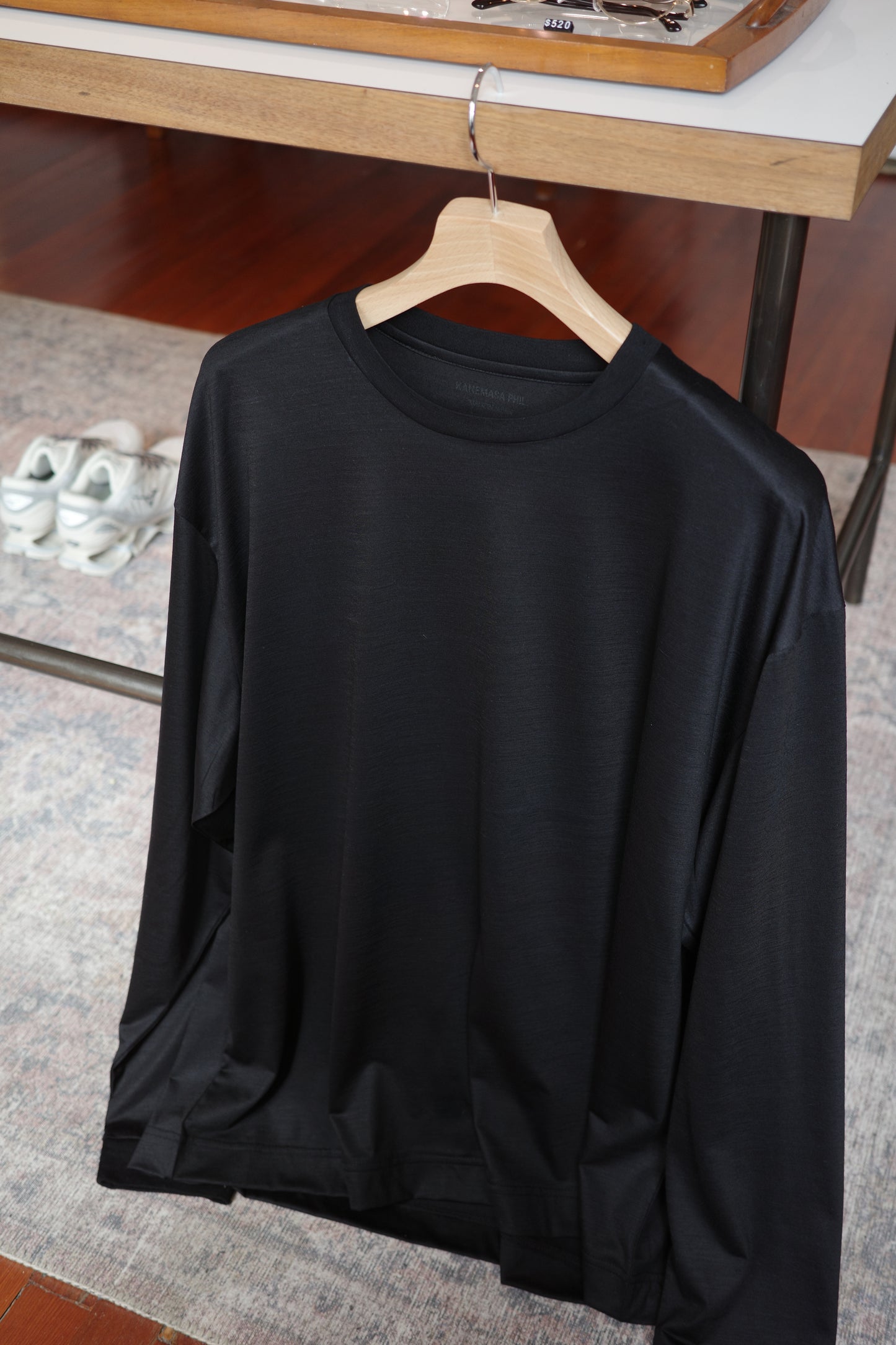 KANEMASA PHIL. 36G Wool L/S Tee - Night Black