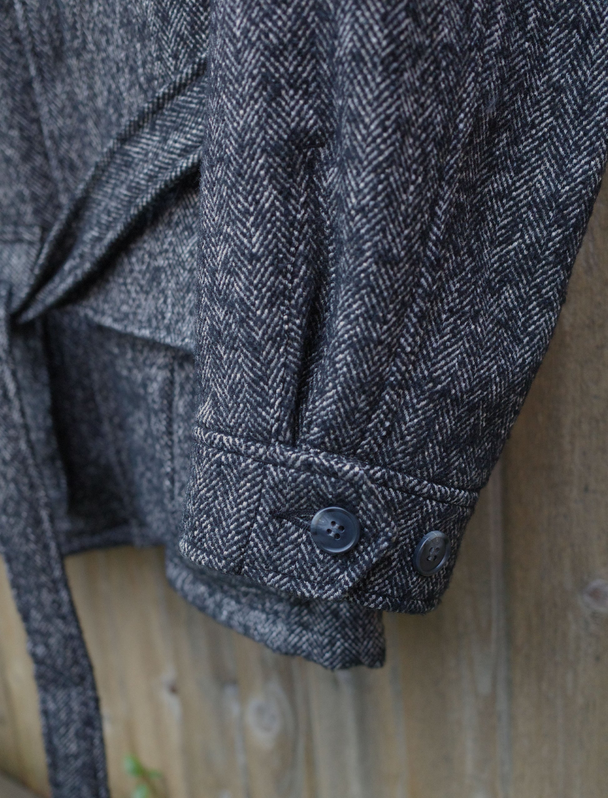 awasa Fancy Tweed Belted Jacket - Herringbone