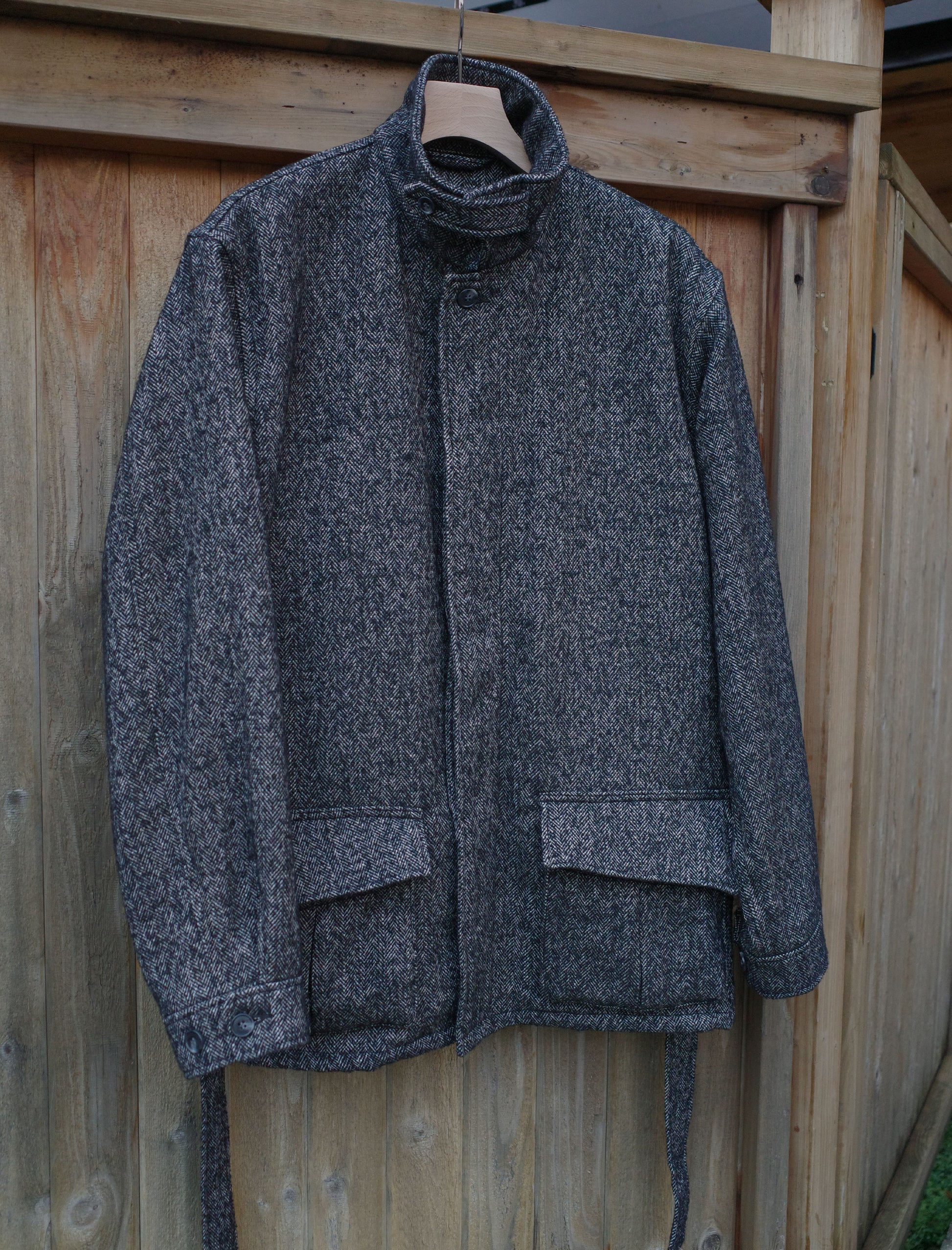 awasa Fancy Tweed Belted Jacket - Herringbone