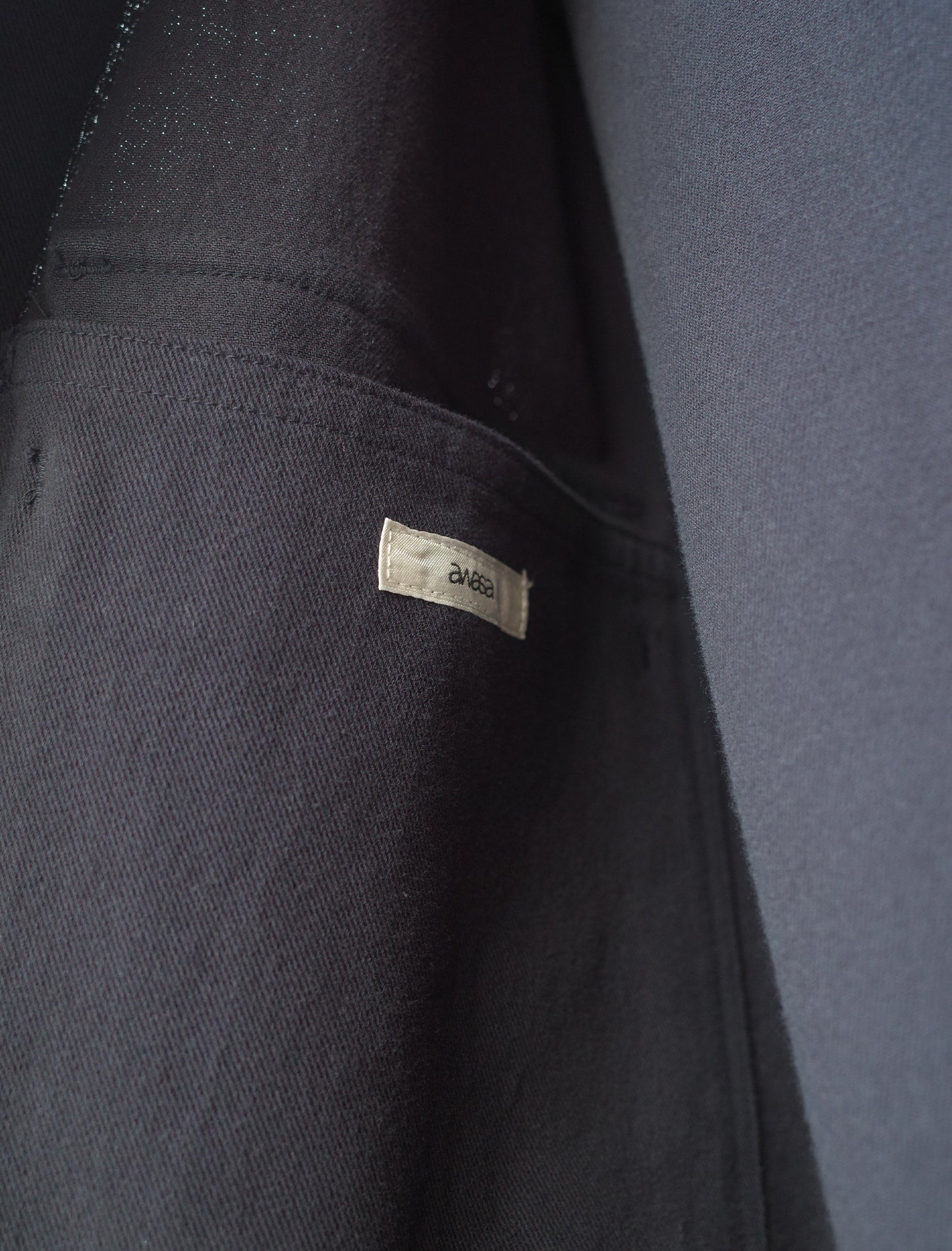 awasa Hard Twist Cotton Twill Utility Shirt Jacket Navy