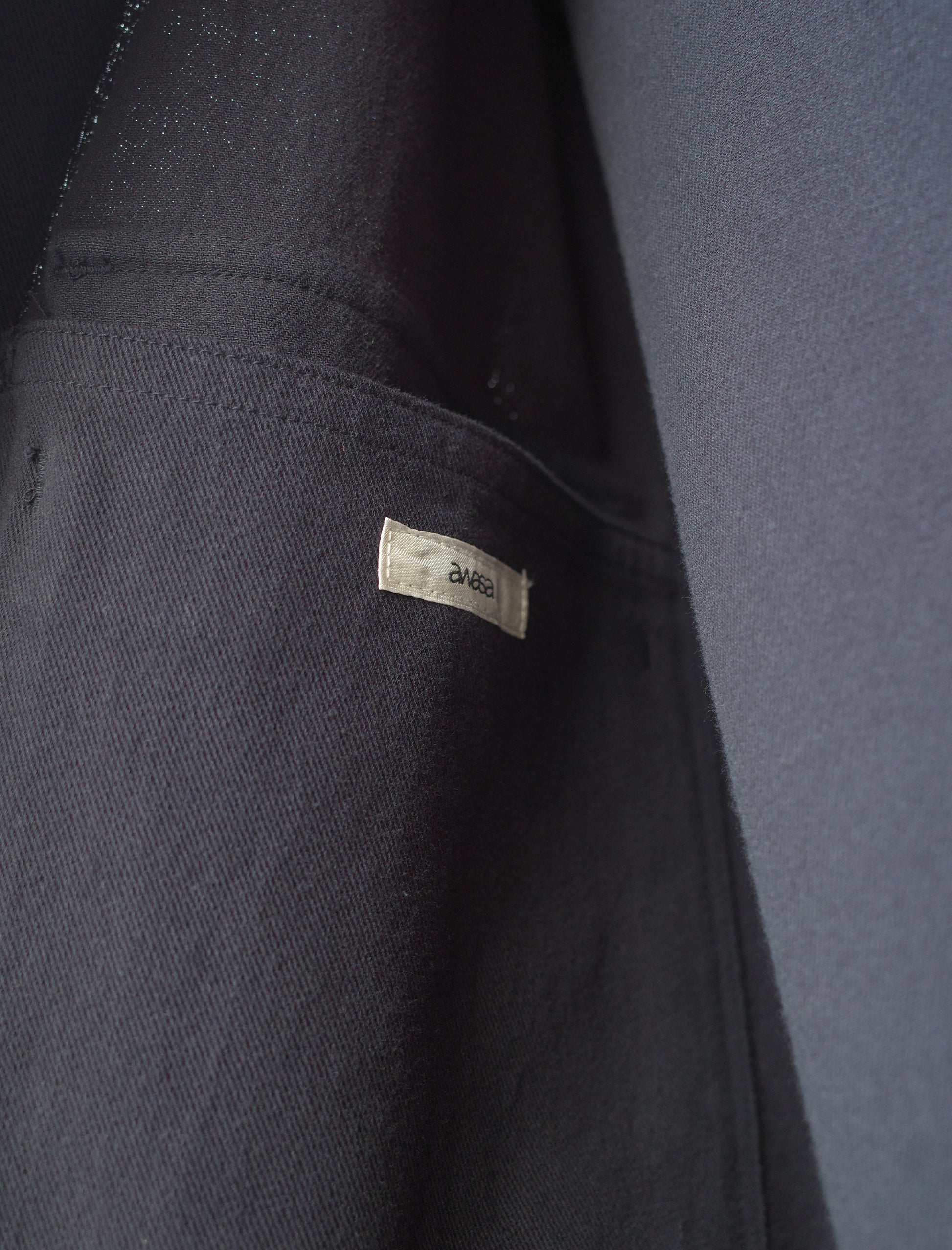 awasa Hard Twist Cotton Twill Utility Shirt Jacket Navy