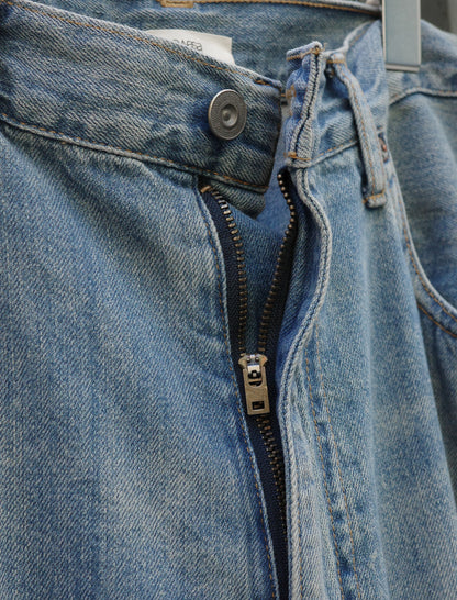 awasa Selvedge Light Denim 5-Pocket Wide Pants Indigo Fade