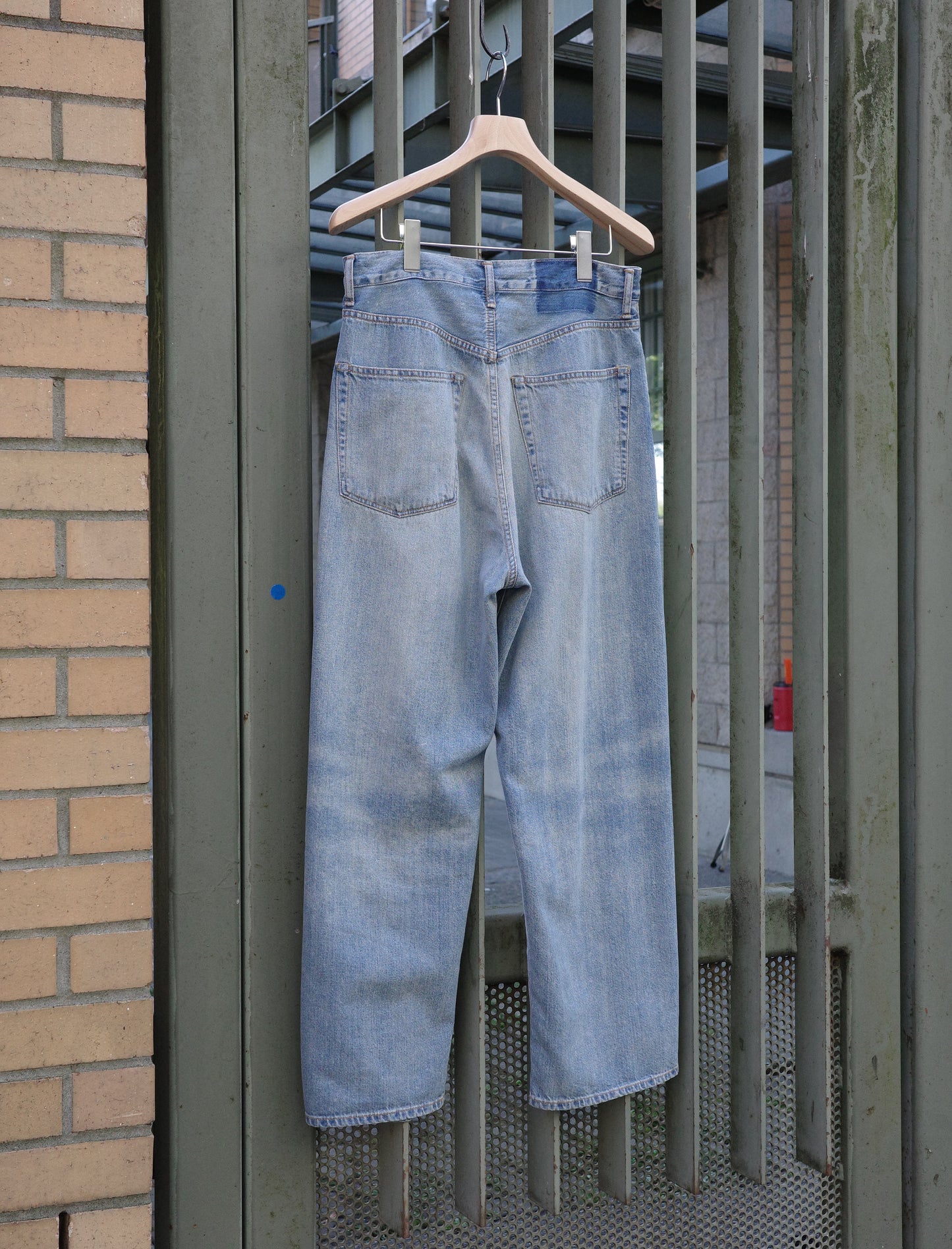 awasa Selvedge Light Denim 5-Pocket Wide Pants Indigo Fade