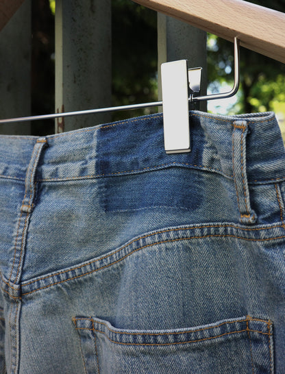 awasa Selvedge Light Denim 5-Pocket Wide Pants Indigo Fade