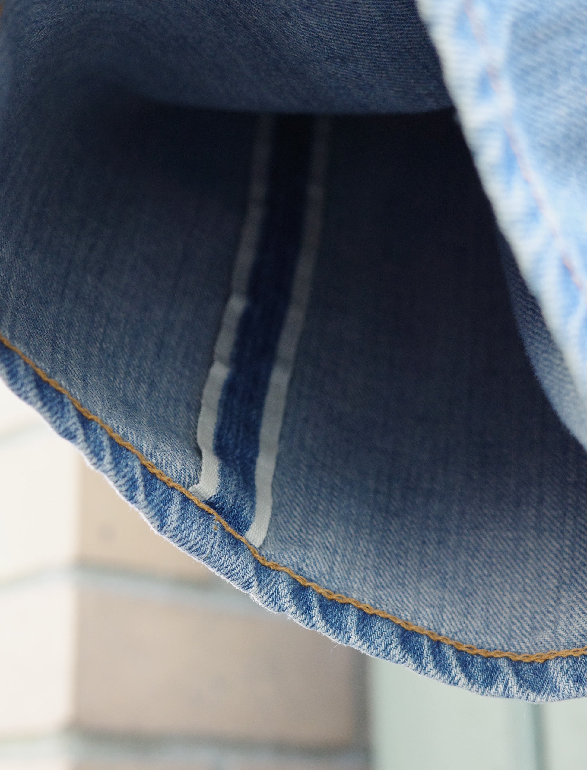 awasa Selvedge Light Denim 5-Pocket Wide Pants Indigo Fade