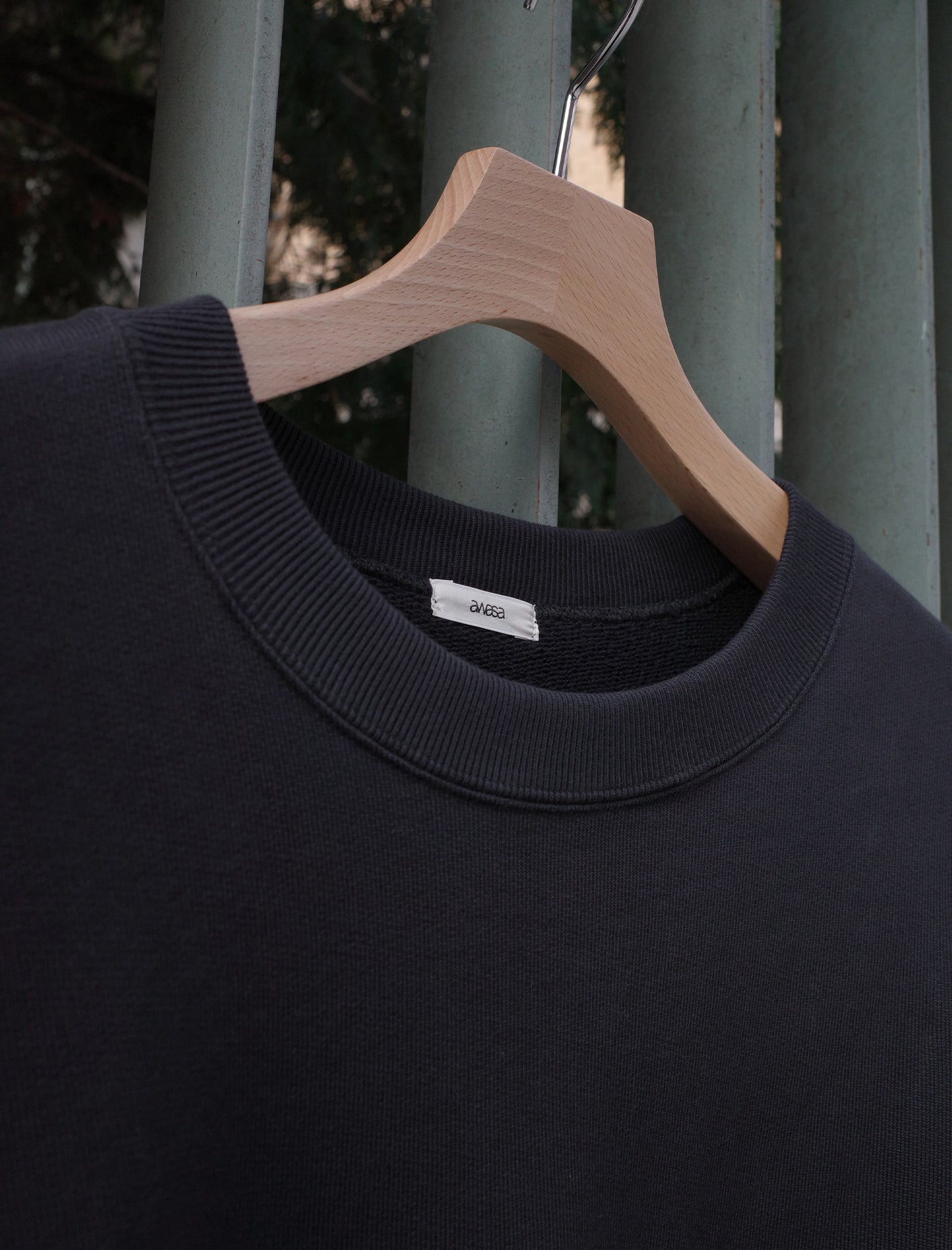 awasa Supima Aging Cotton Crewneck Sweatshirt Faded Black