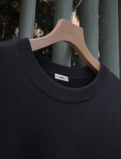 awasa Supima Aging Cotton Crewneck Sweatshirt Faded Black