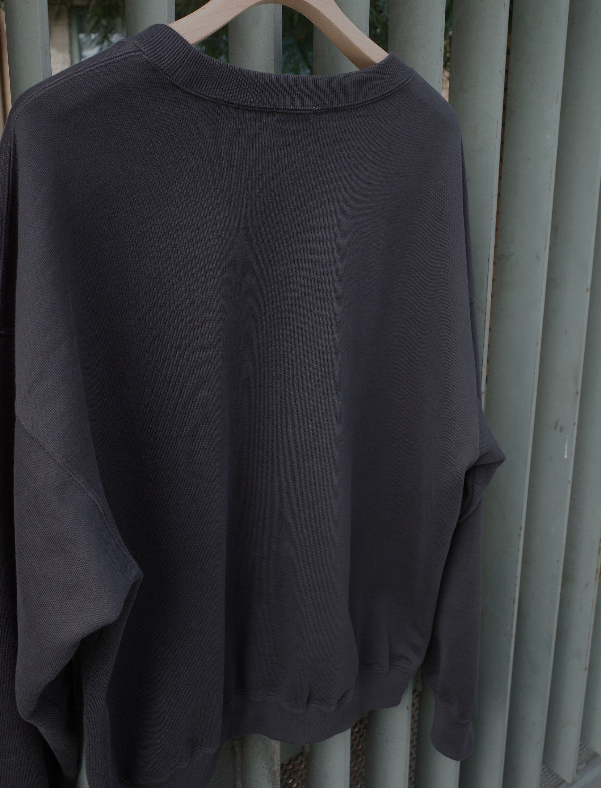 awasa Supima Aging Cotton Crewneck Sweatshirt Faded Black