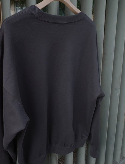 awasa Supima Aging Cotton Crewneck Sweatshirt Faded Black