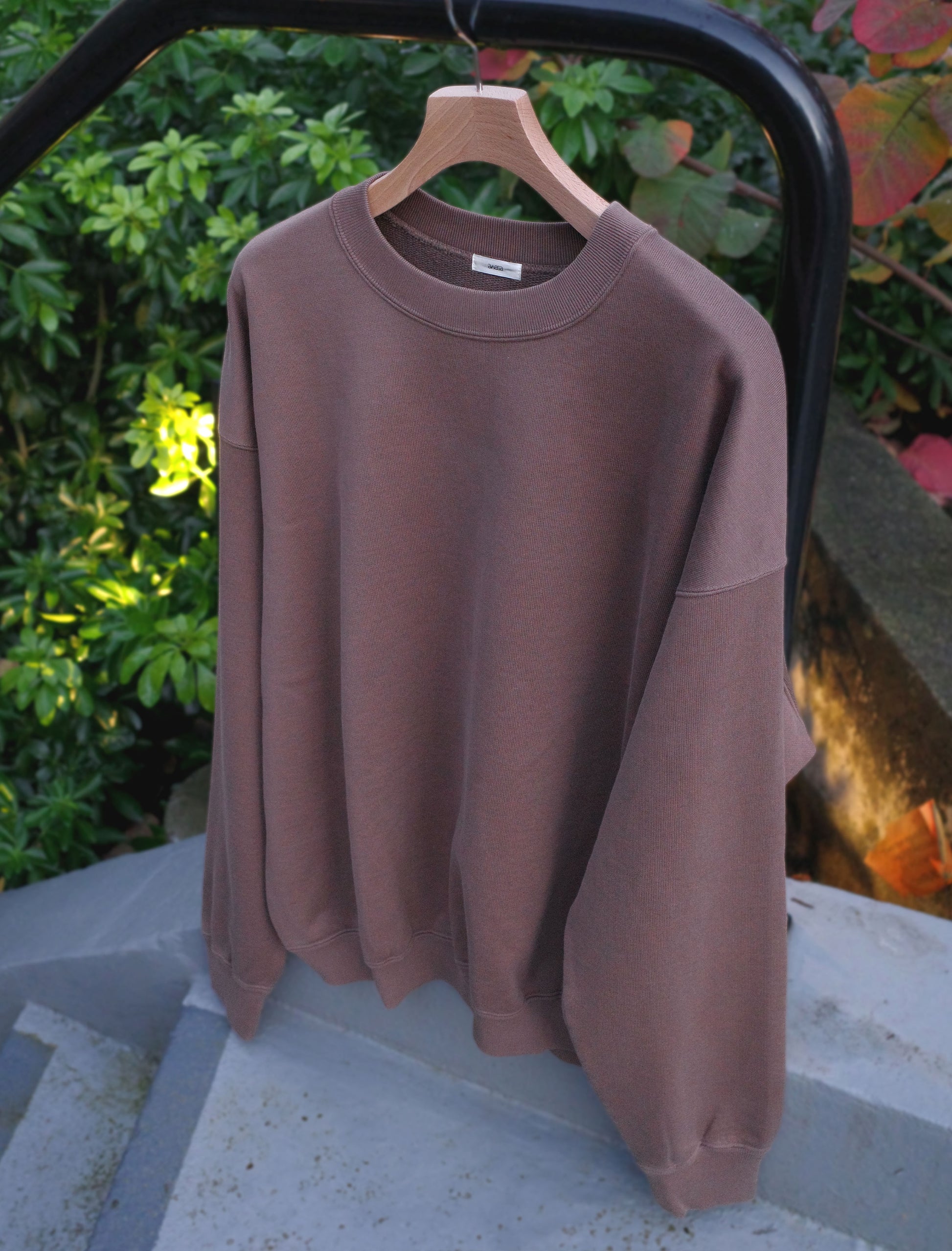 awasa Supima Aging Cotton Crewneck Sweatshirt - Faded Brown