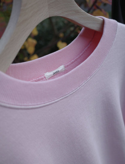 awasa Supima Aging Cotton Crewneck Sweatshirt - Faded Pink