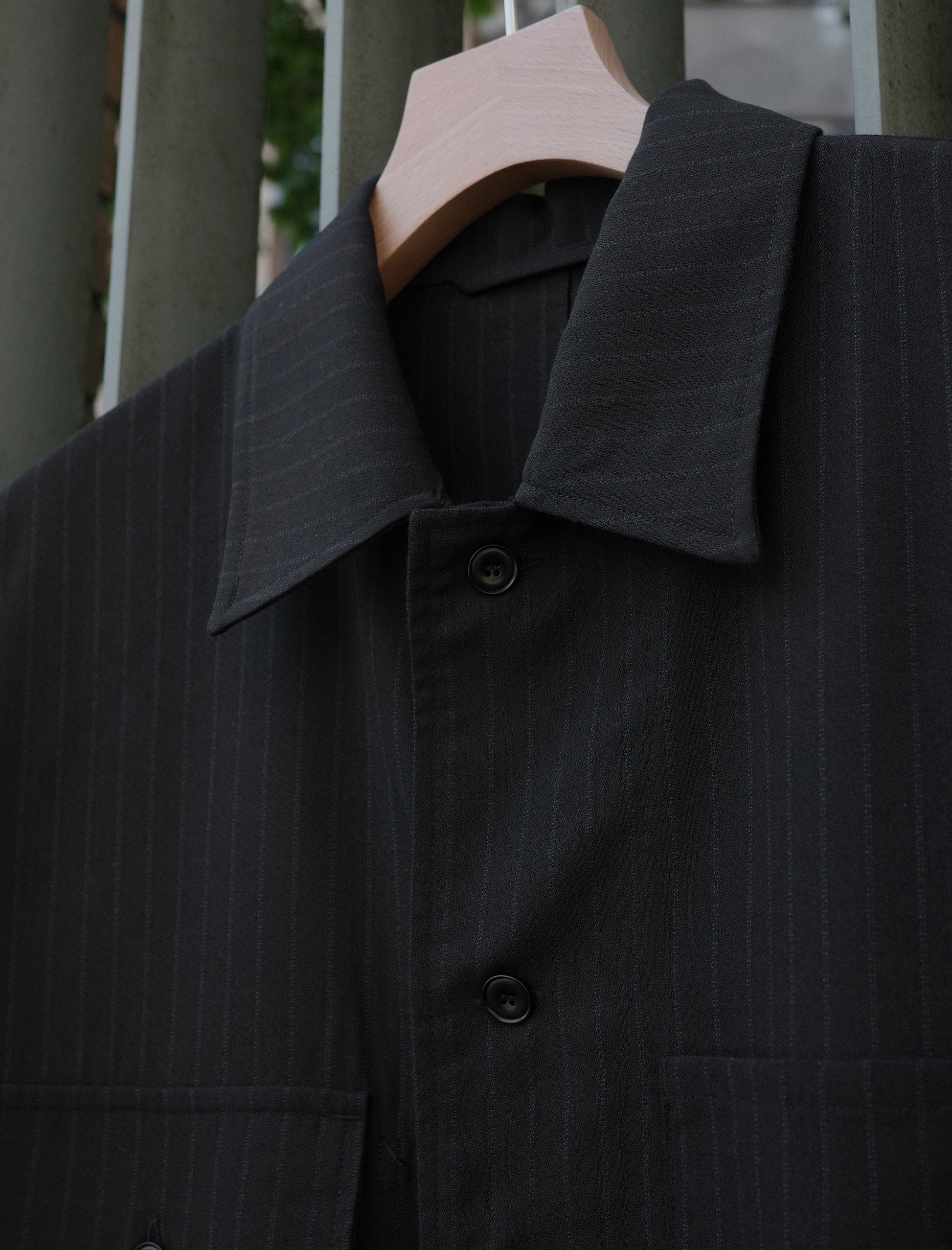 awasa Vintage Wool Amundsen Utility Shirt Jacket Stripe