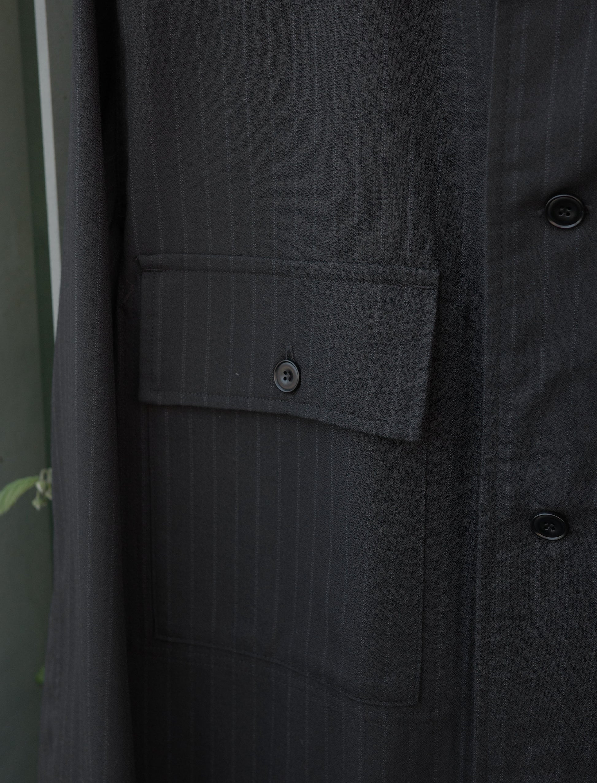 awasa Vintage Wool Amundsen Utility Shirt Jacket Stripe