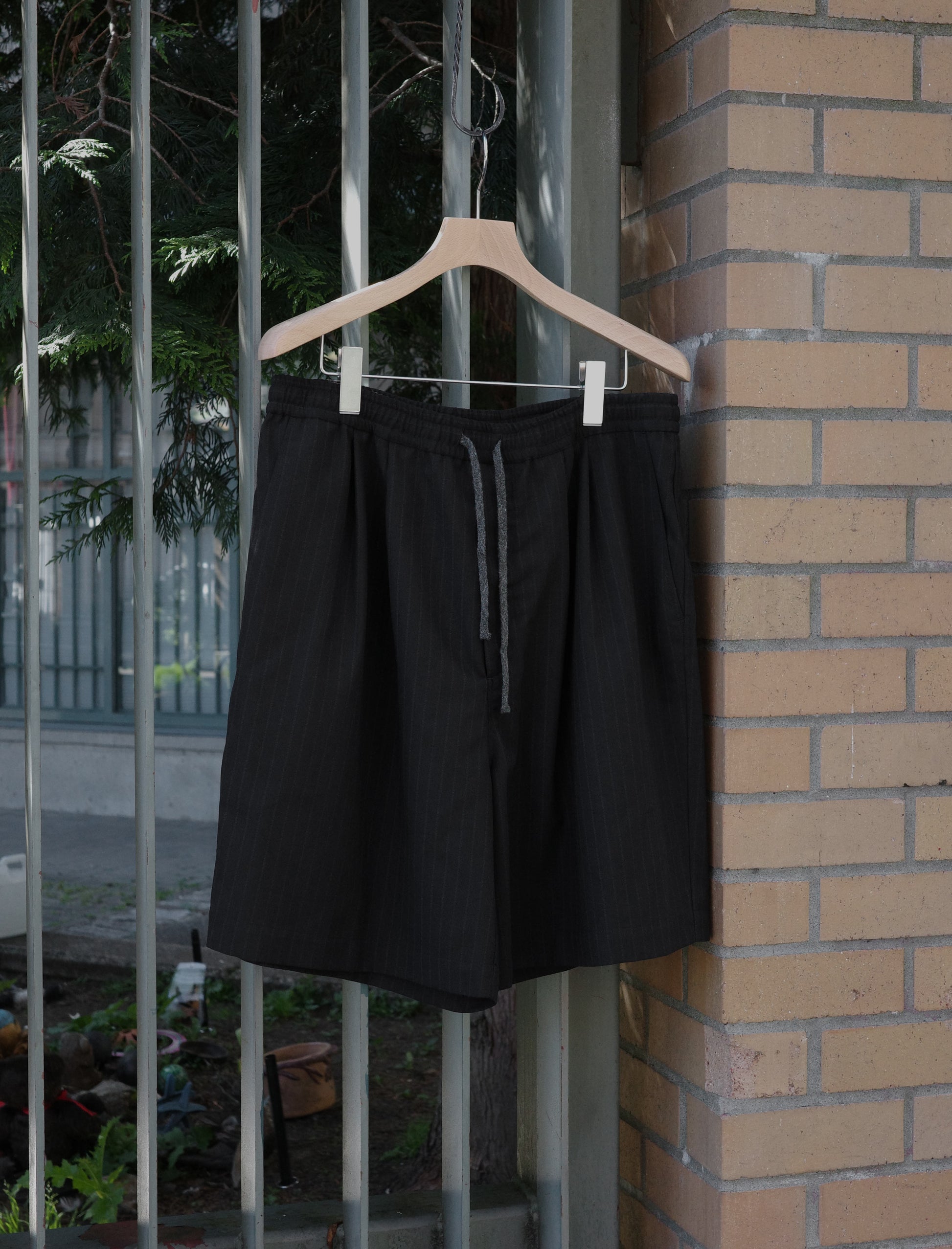 awasa Vintage Wool Amundsen Wide Easy Shorts - Stripe