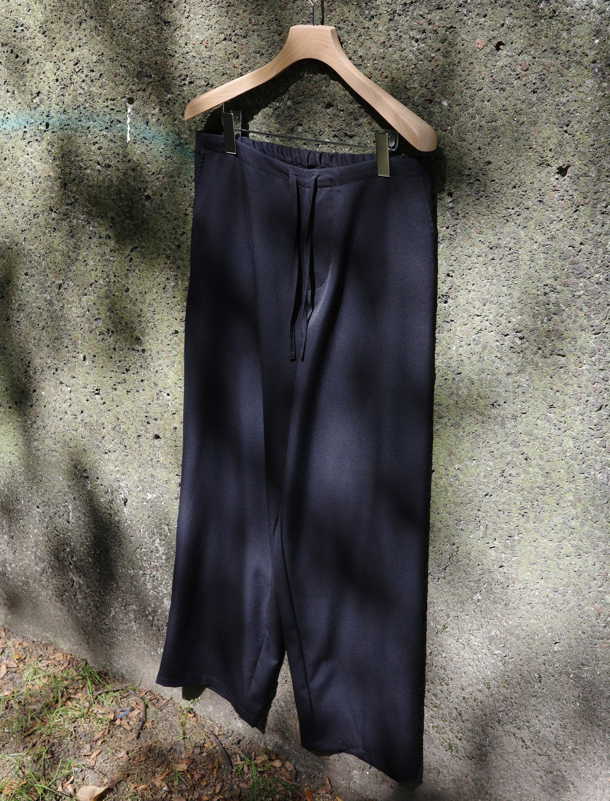 awasa Wool Gabardine "Day Off" Trousers - Navy