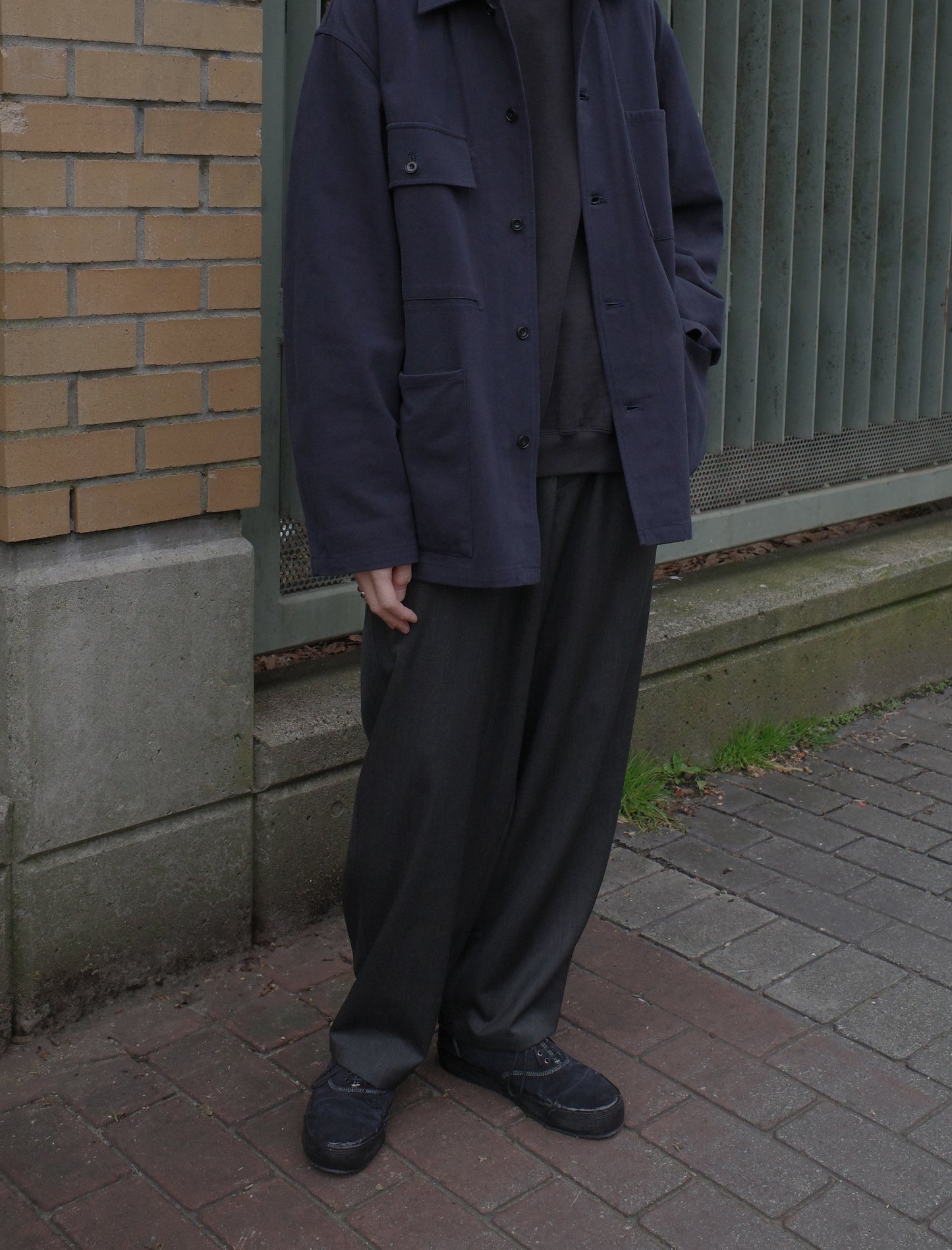 awasa Wool Gabardine Overpants Grey