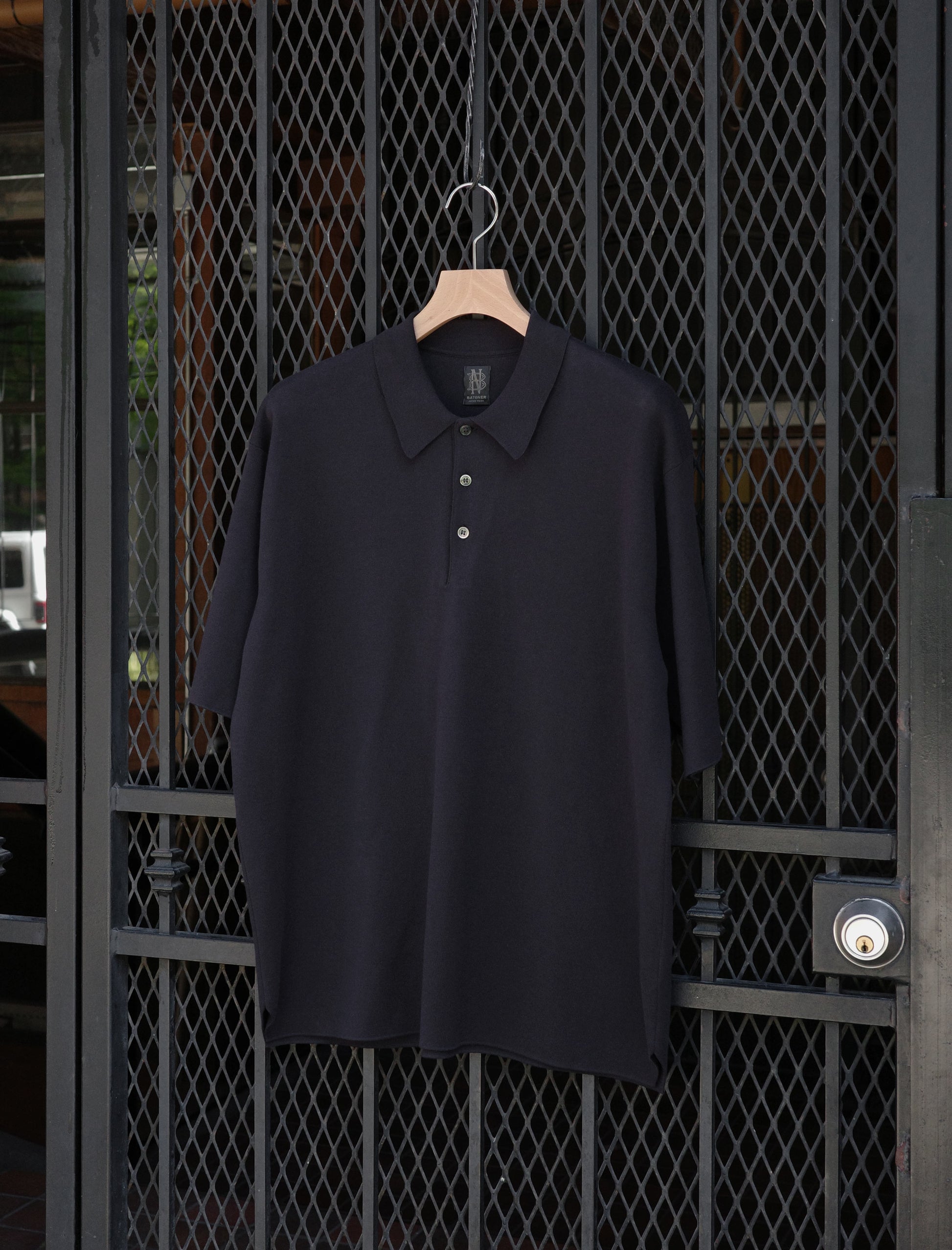 BATONER 32G Smooth Knit S/S Polo - Navy