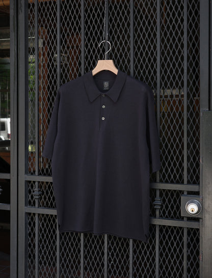 BATONER 32G Smooth Knit S/S Polo - Navy