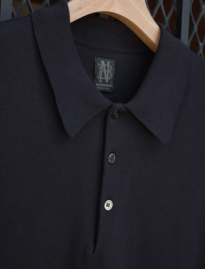 BATONER 32G Smooth Knit S/S Polo - Navy