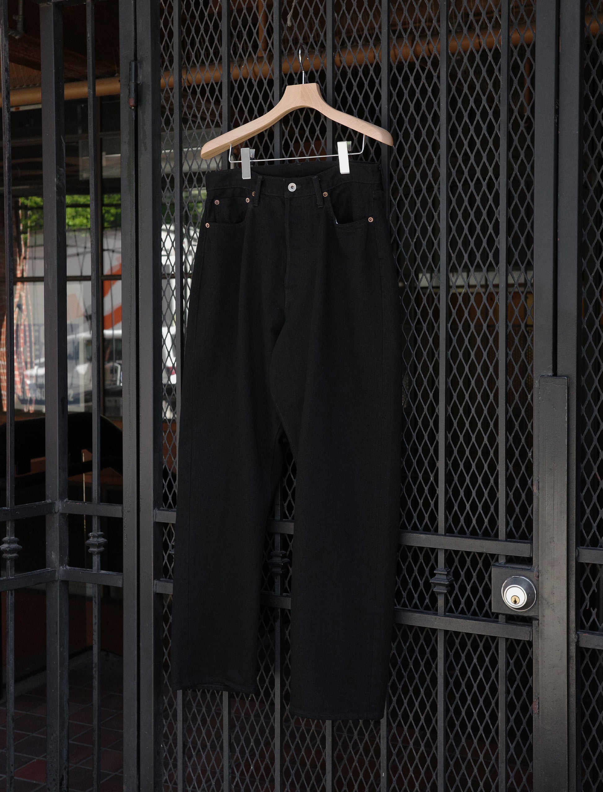 BATONER 5 Pocket Selvedge Denim Pants - Black