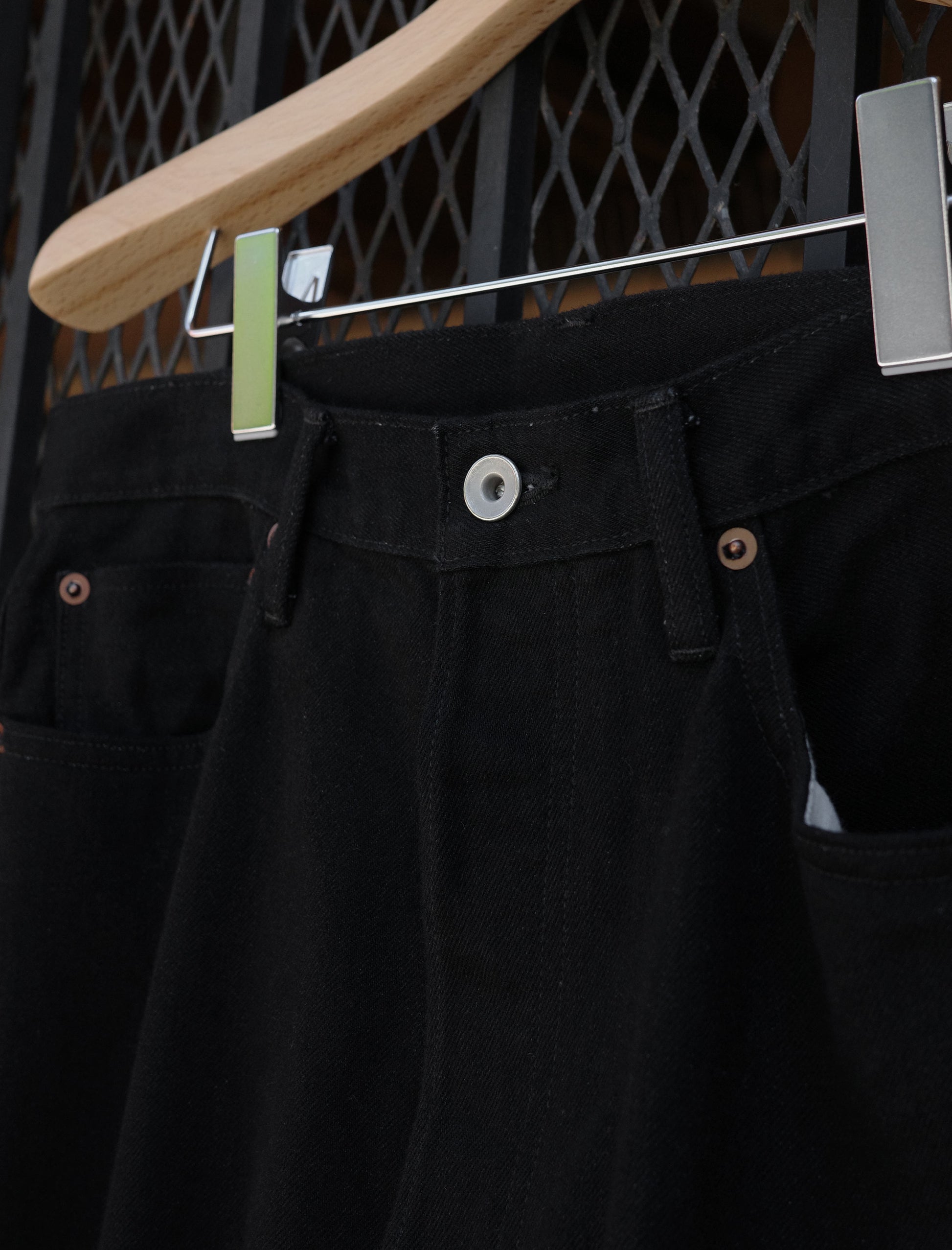 BATONER 5 Pocket Selvedge Denim Pants - Black