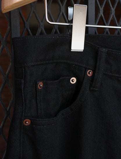 BATONER 5 Pocket Selvedge Denim Pants - Black