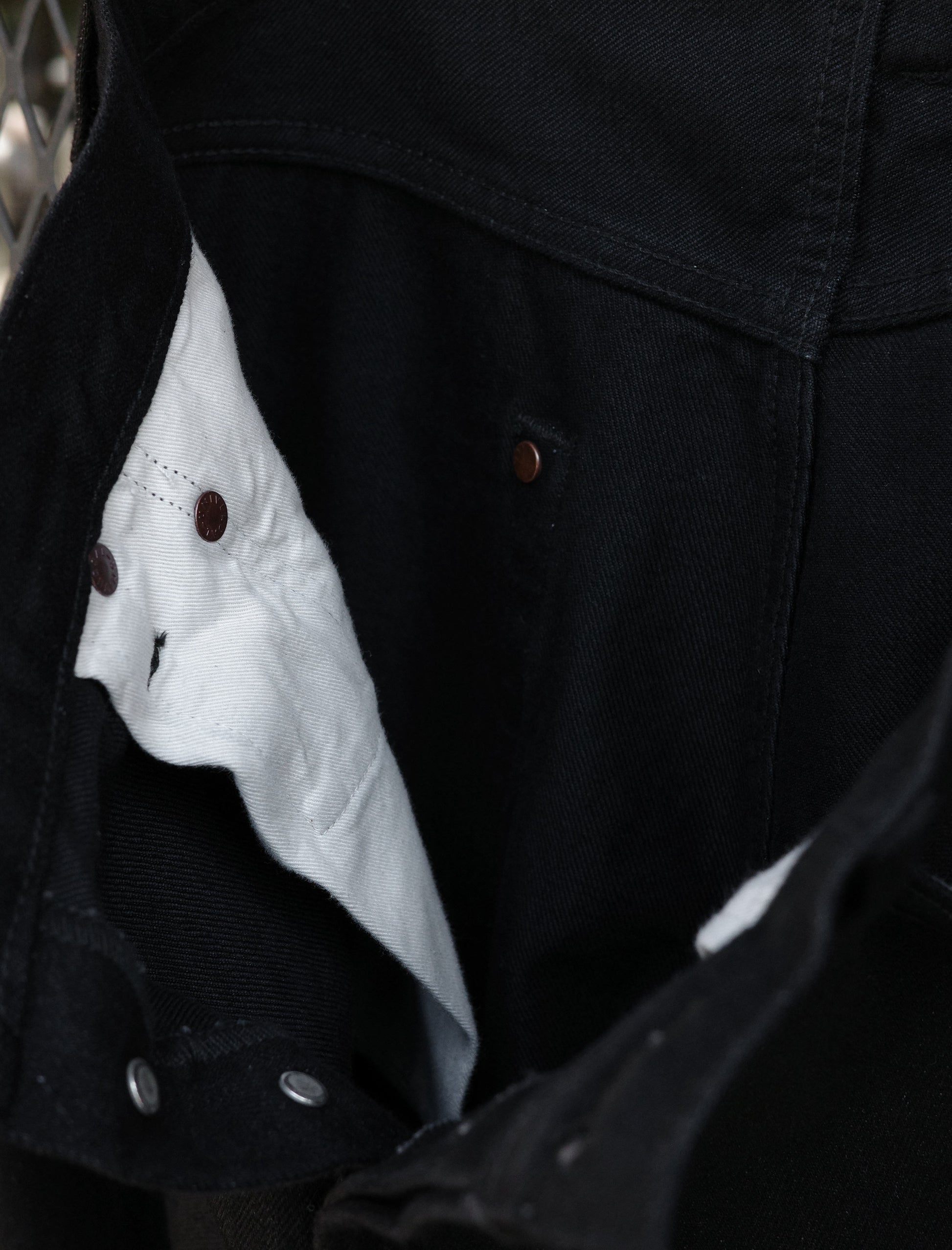 BATONER 5 Pocket Selvedge Denim Pants - Black