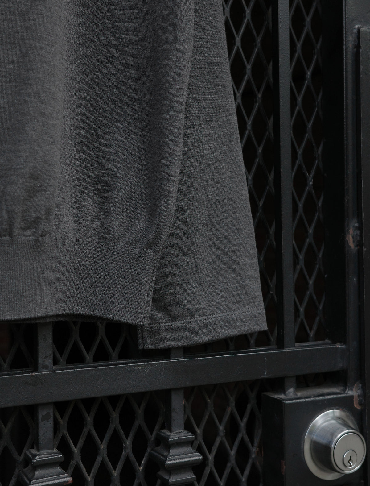 BATONER Blousing Polo L/S T-Shirt - Charcoal