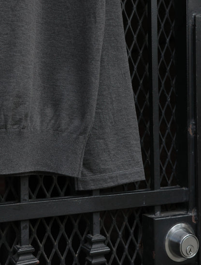 BATONER Blousing Polo L/S T-Shirt - Charcoal