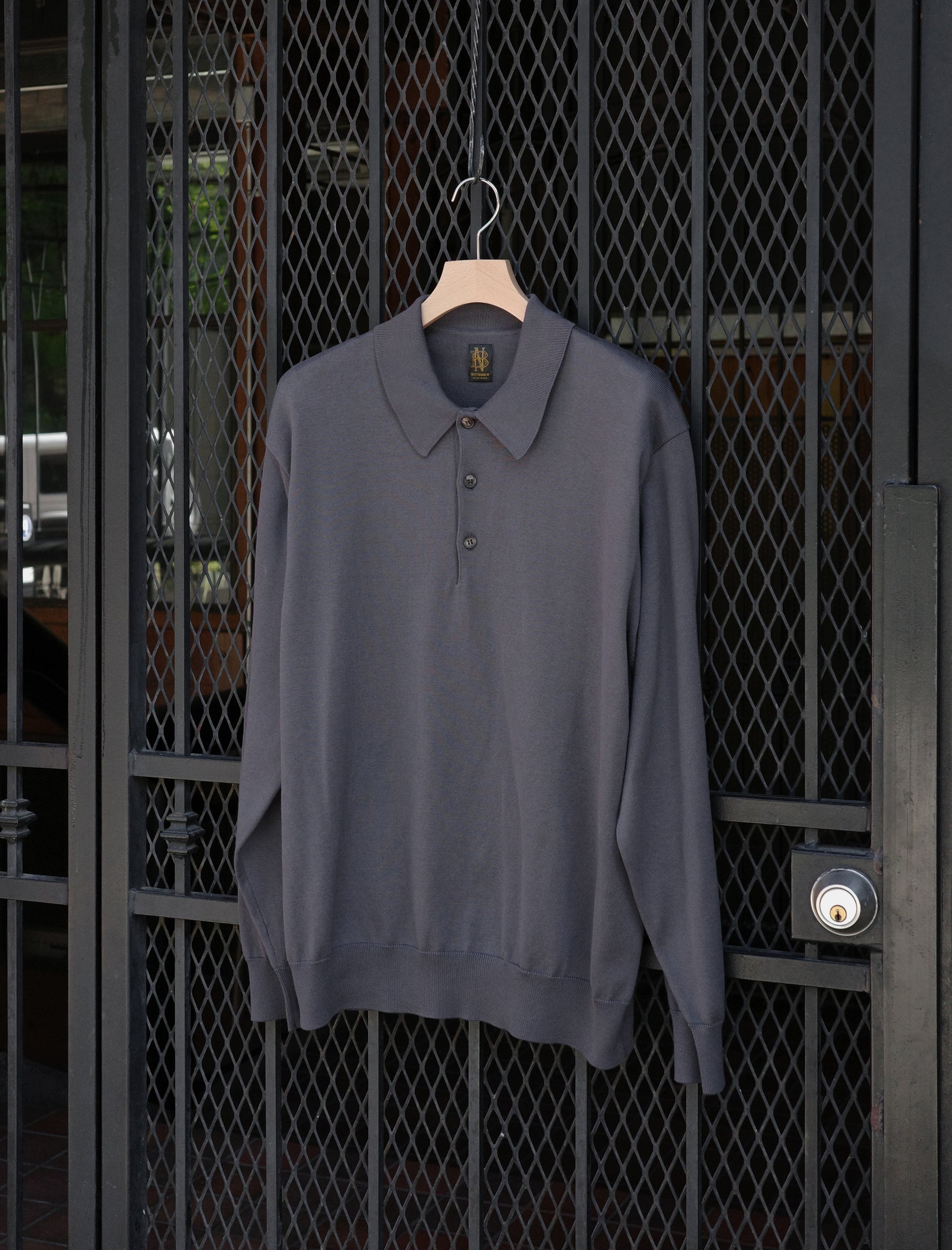 BATONER Caribbean Sea Island Cotton Polo - Charcoal