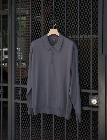 BATONER Caribbean Sea Island Cotton Polo - Charcoal