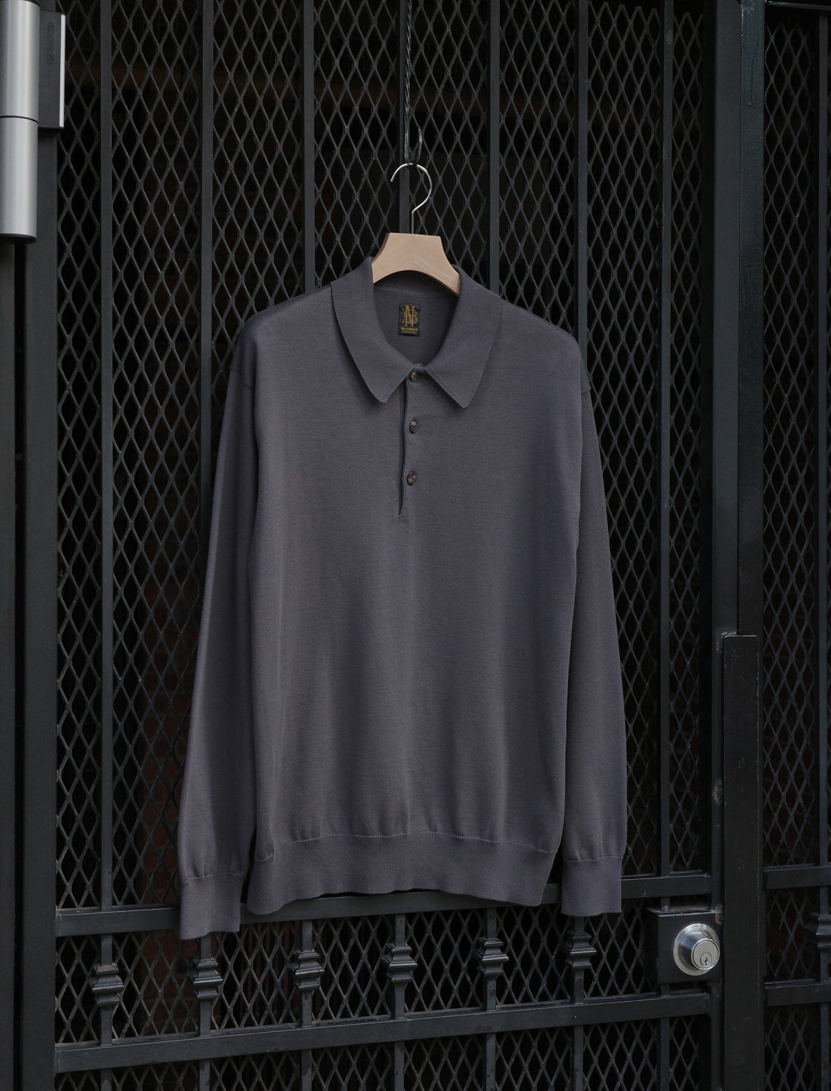 BATONER Caribbean Sea Island Cotton Polo - Charcoal
