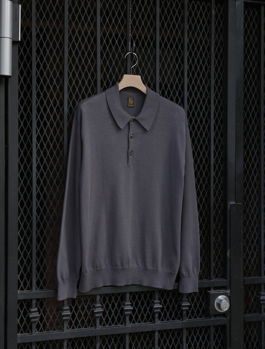 BATONER Caribbean Sea Island Cotton Polo - Charcoal