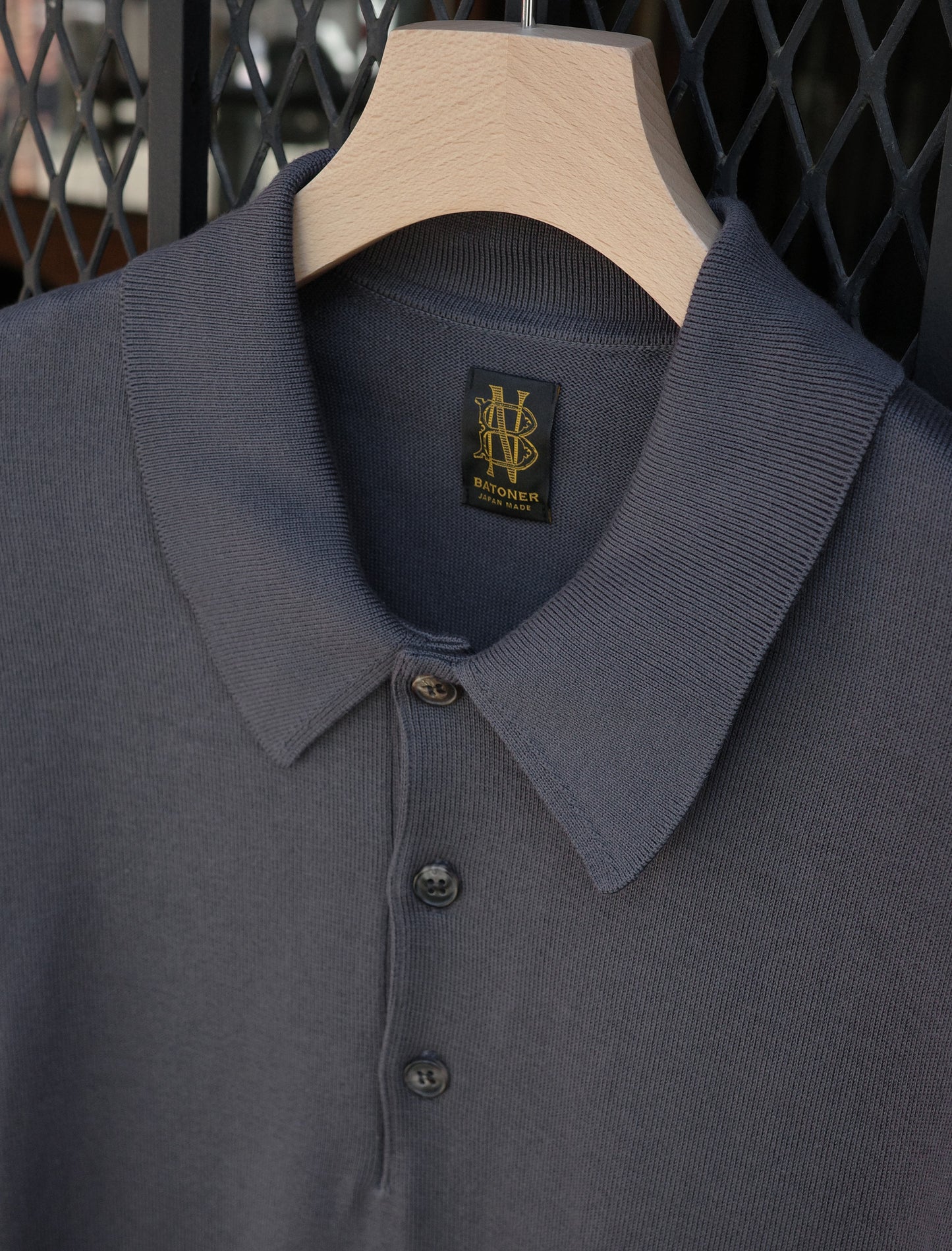 BATONER Caribbean Sea Island Cotton Polo - Charcoal
