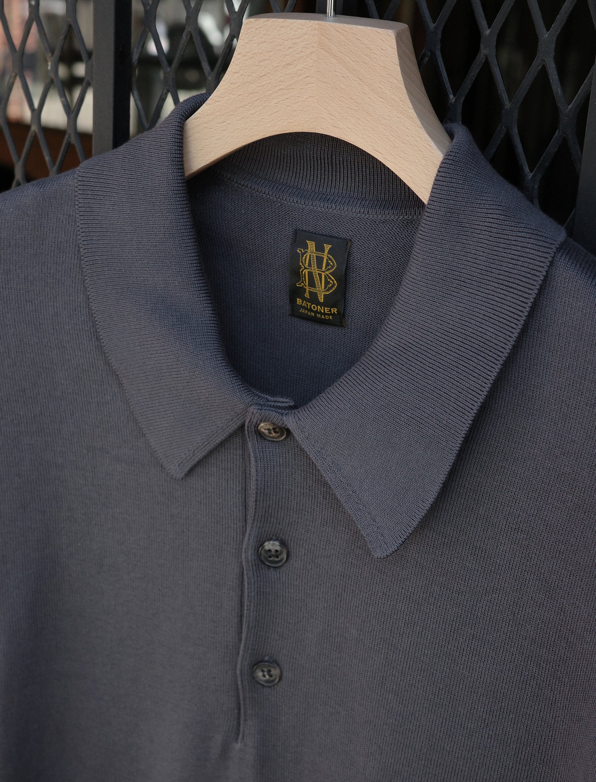 BATONER Caribbean Sea Island Cotton Polo - Charcoal