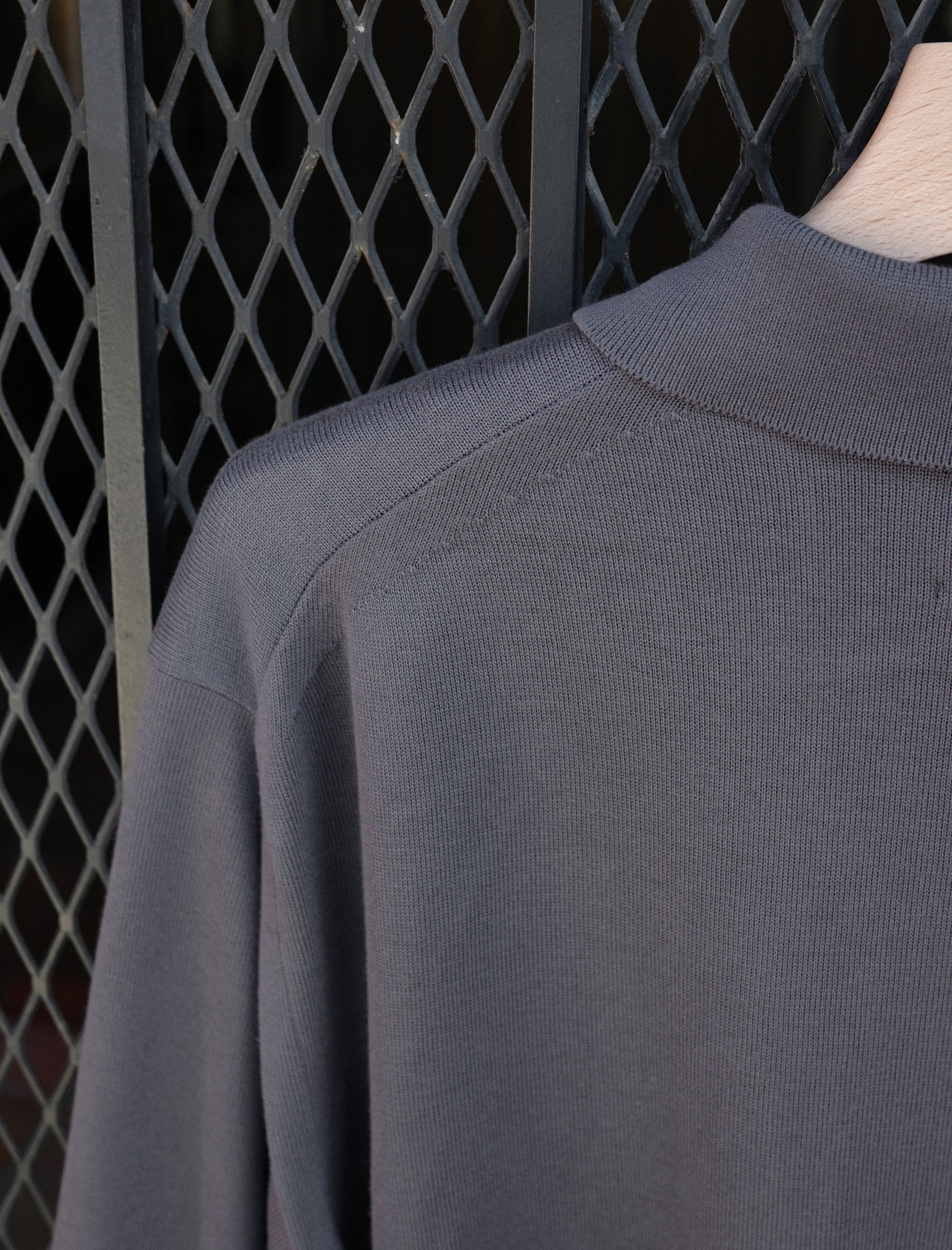 BATONER Caribbean Sea Island Cotton Polo - Charcoal