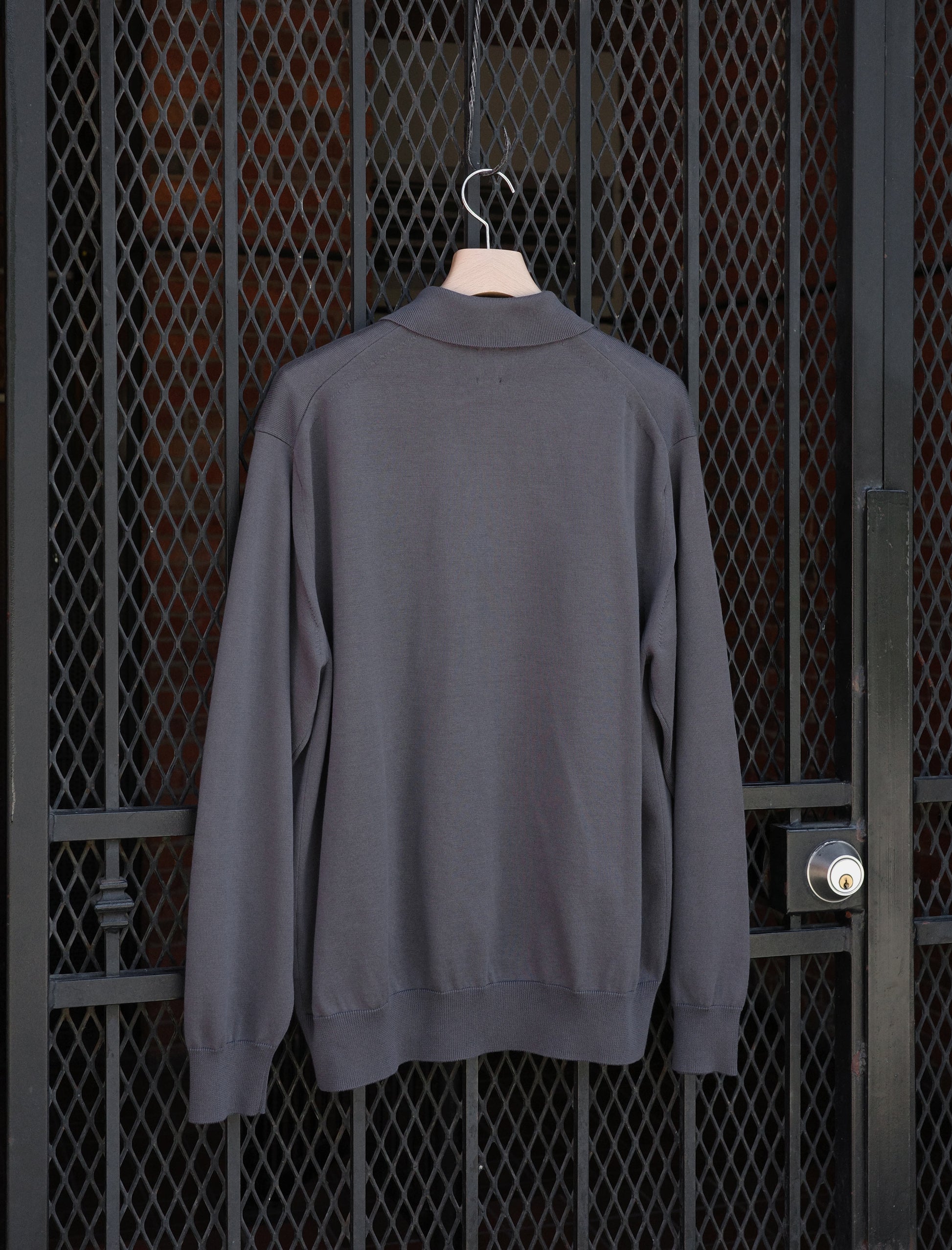 BATONER Caribbean Sea Island Cotton Polo - Charcoal