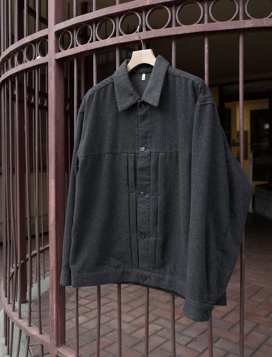 Batoner Shukuju Cashmere G Type Shirt - Charcoal