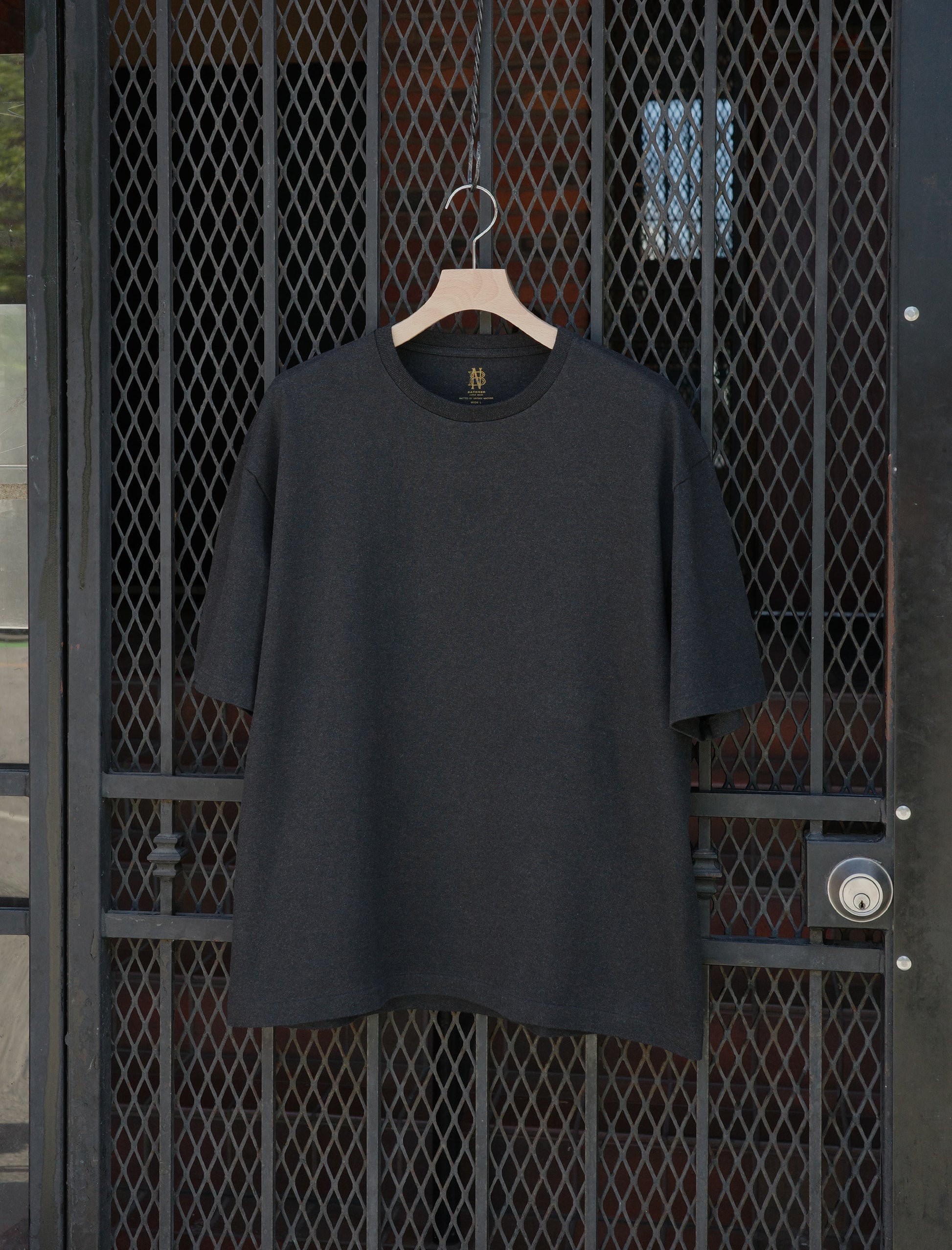 BATONER Men MERIYASU T-SHIRT HEAVY (PACK) Heather Black