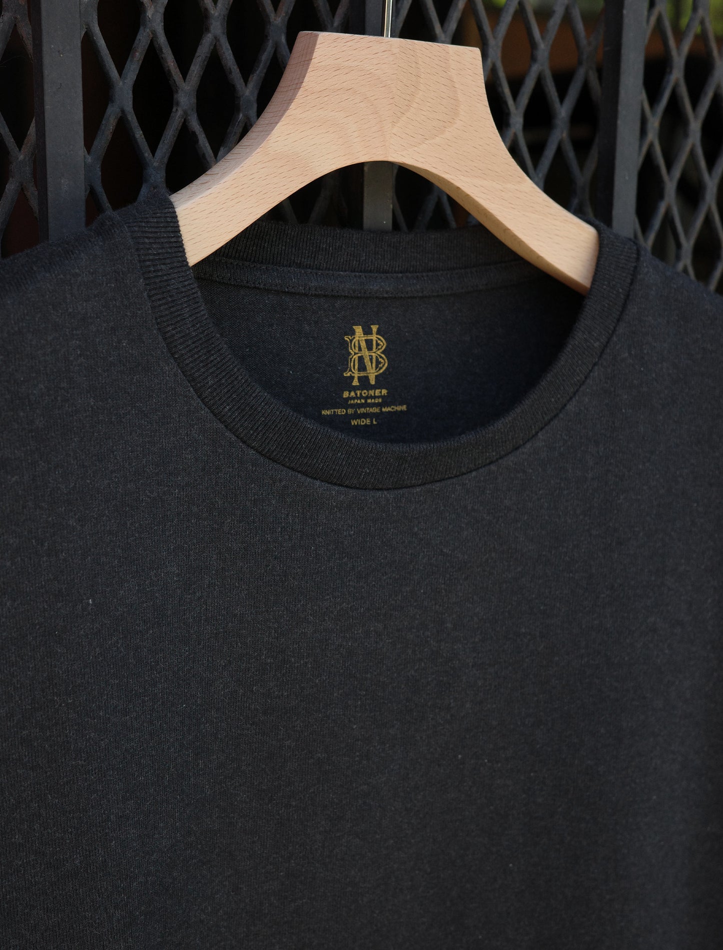 BATONER Men MERIYASU T-SHIRT HEAVY (PACK) Heather Black