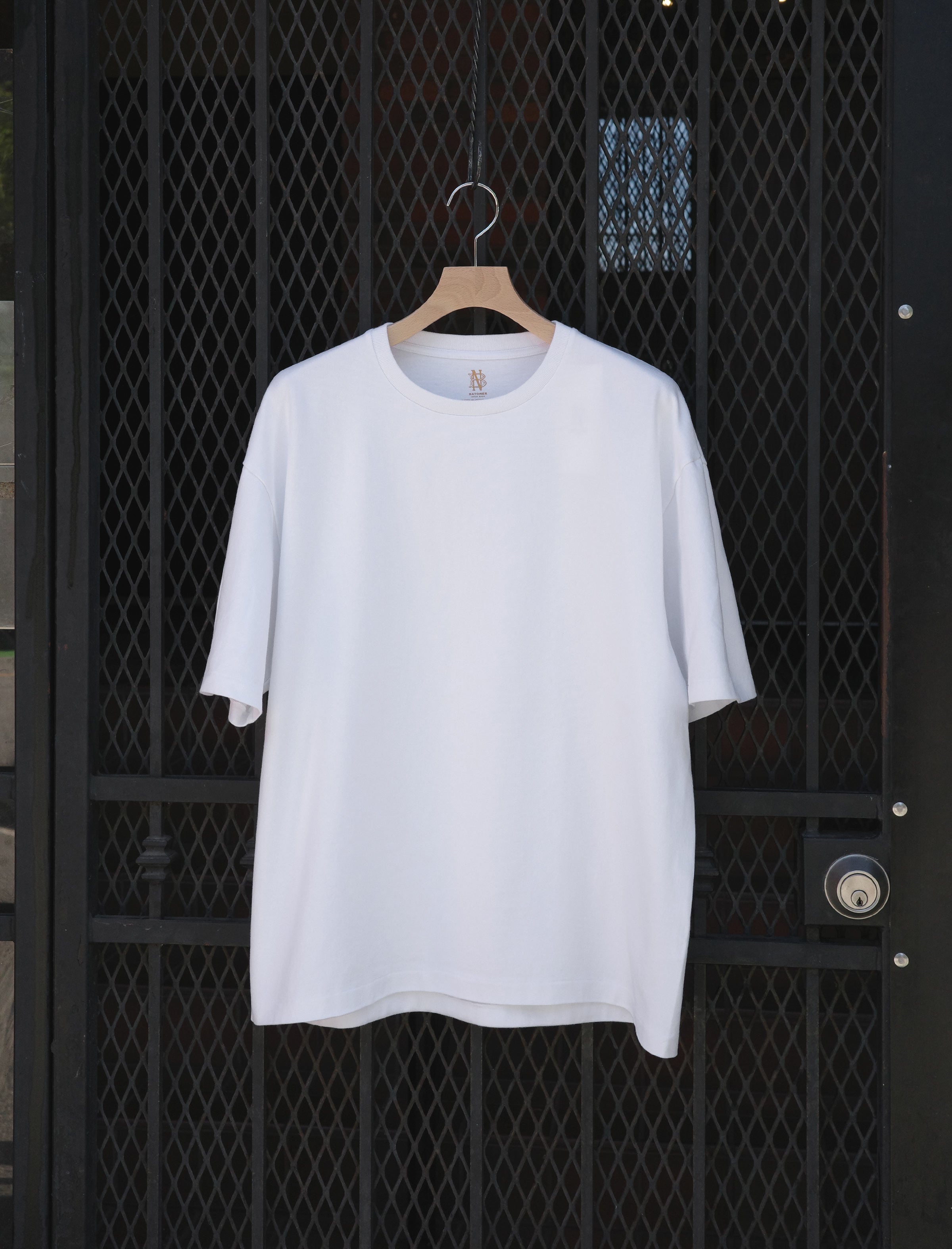BATONER Heavyweight Meriyasu Knit Wide T-Shirt - White | Sycamore
