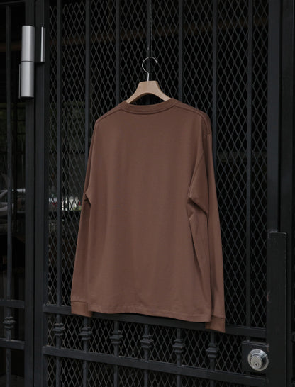 BATONER Suede Touch Crewneck L/S T-Shirt - Camel