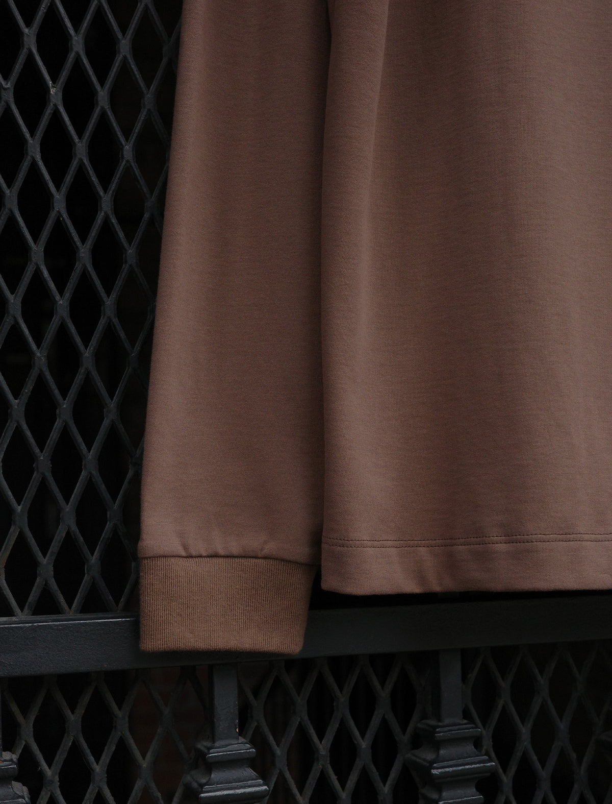 BATONER Suede Touch Crewneck L/S T-Shirt - Camel