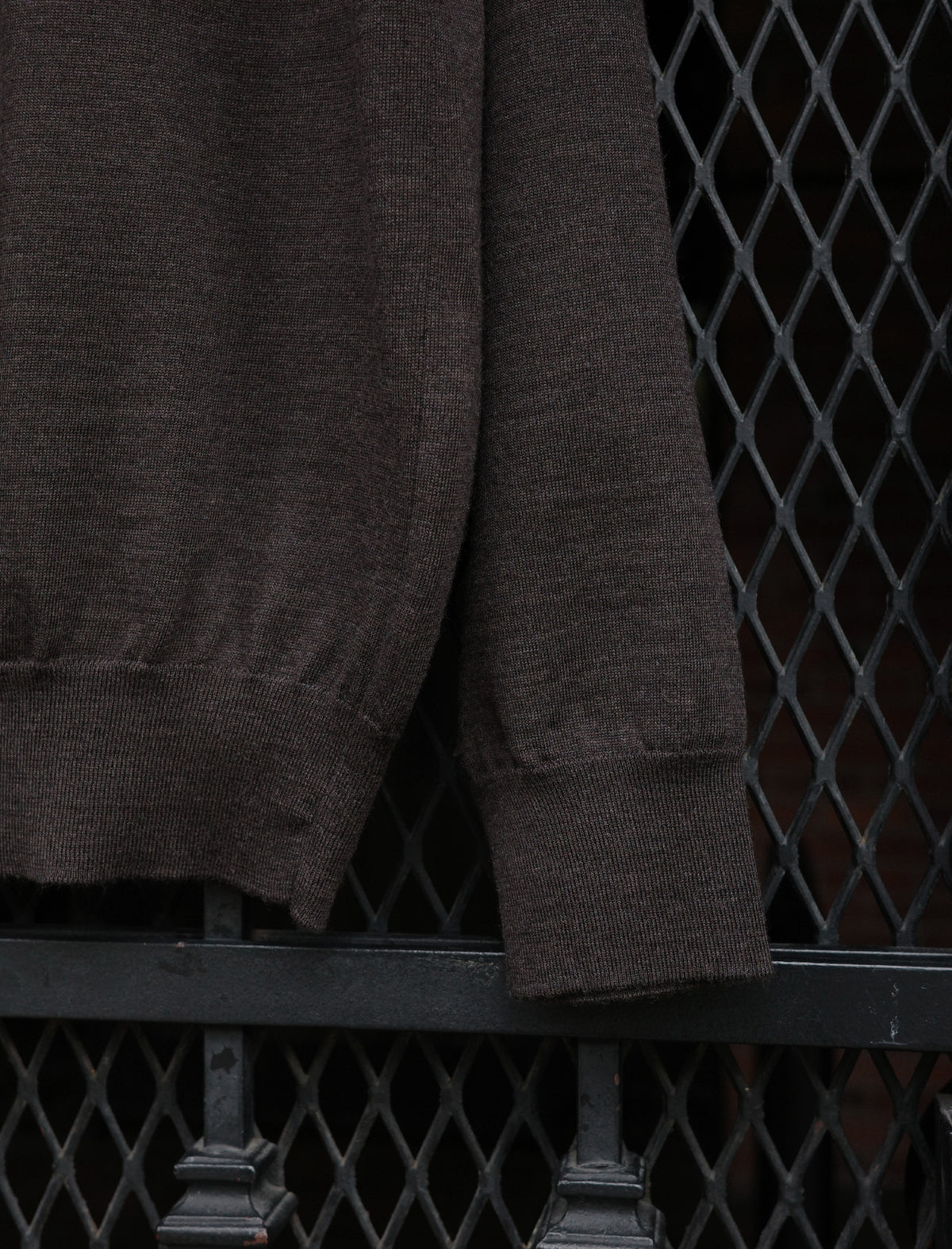BATONER Superior High Gauge Merino Polo - Brown