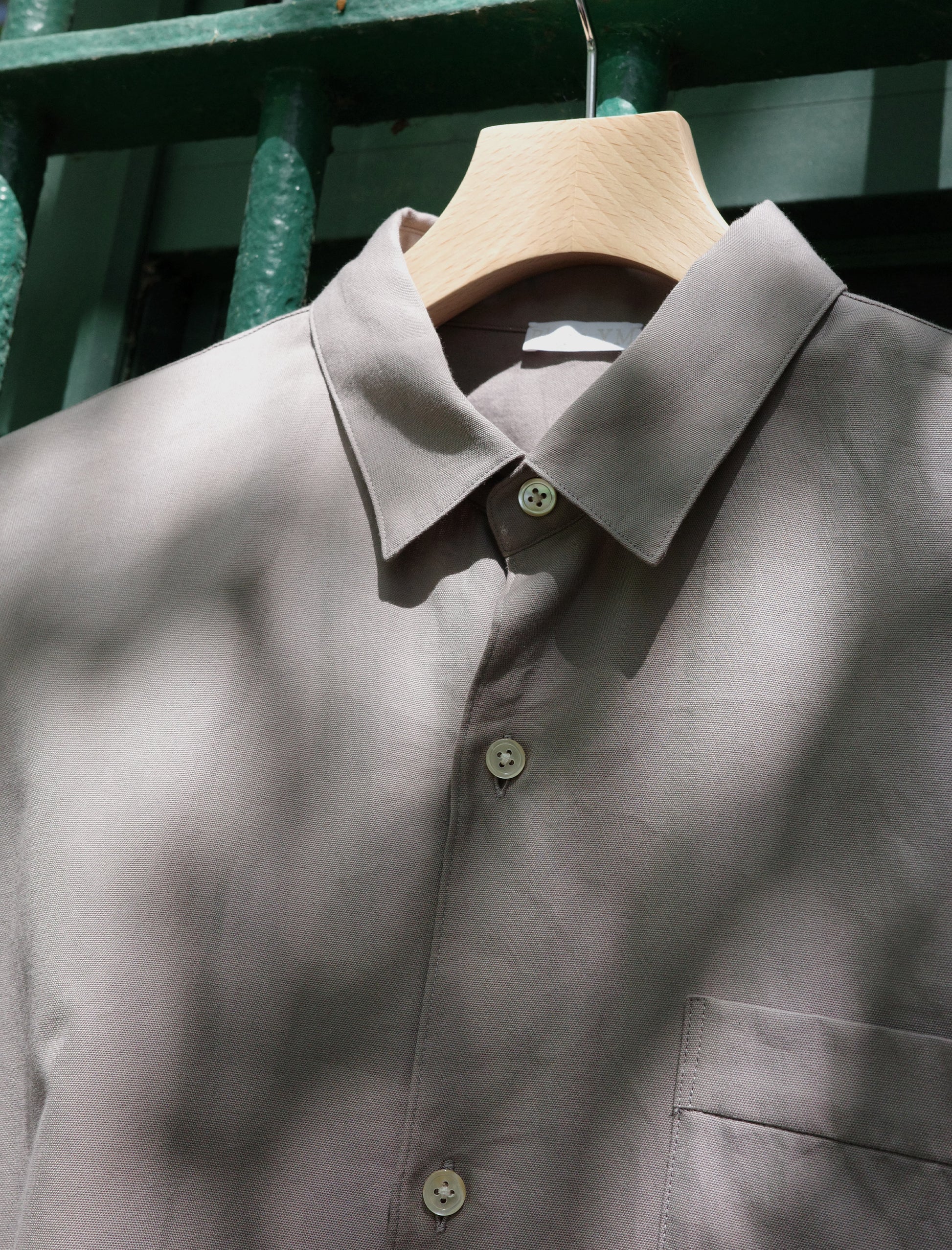 Blanc YM Soft Oxford Half Sleeve Shirt Beige