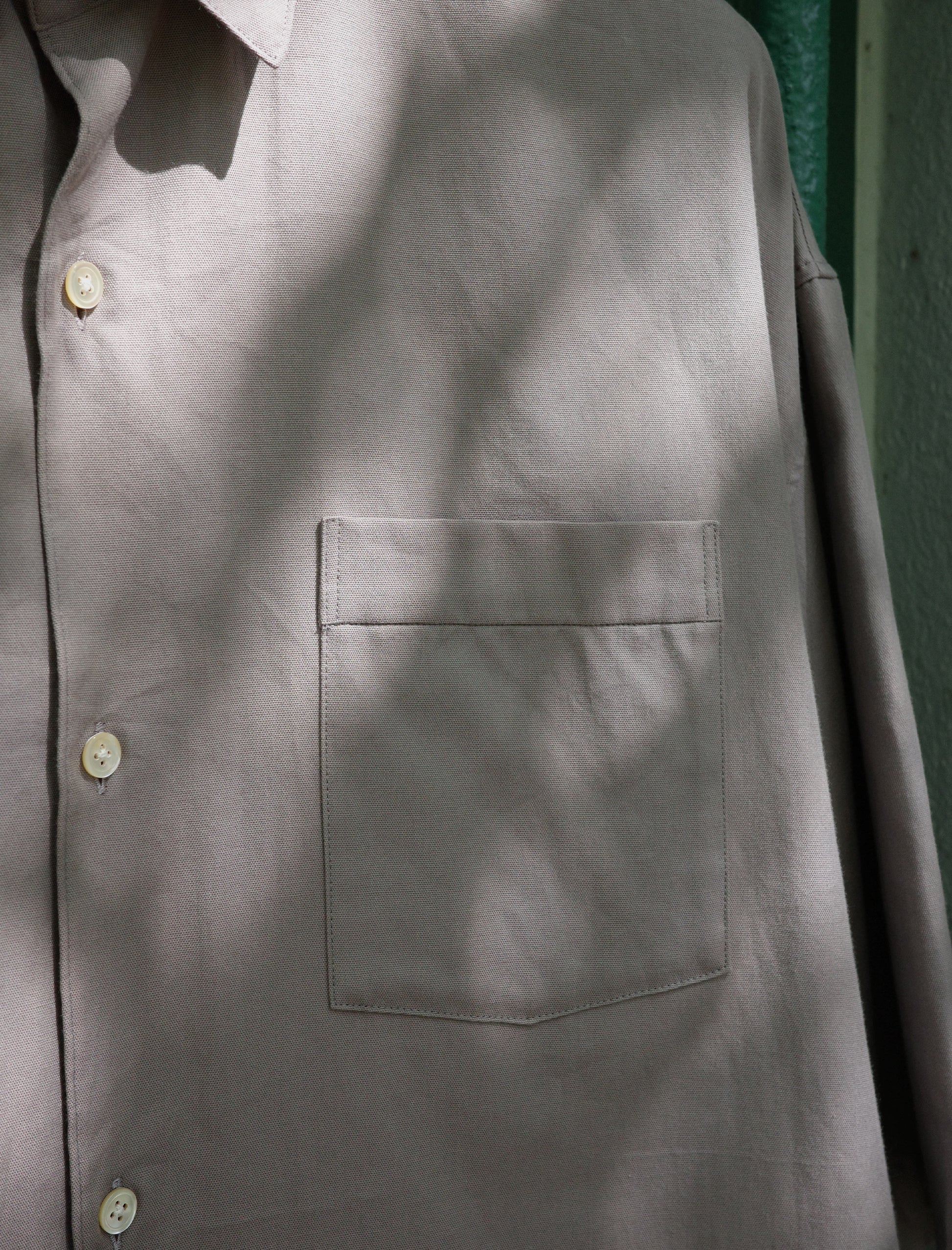 Blanc YM Soft Oxford Half Sleeve Shirt Beige