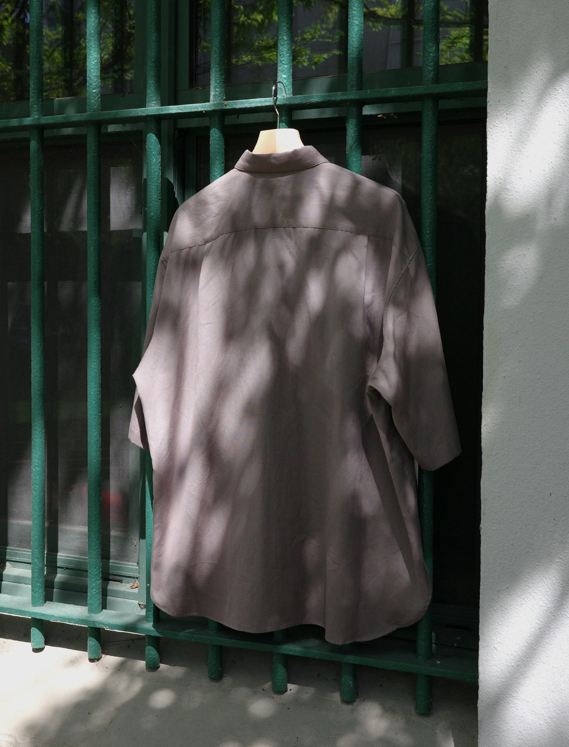 Blanc YM Soft Oxford Half Sleeve Shirt Beige